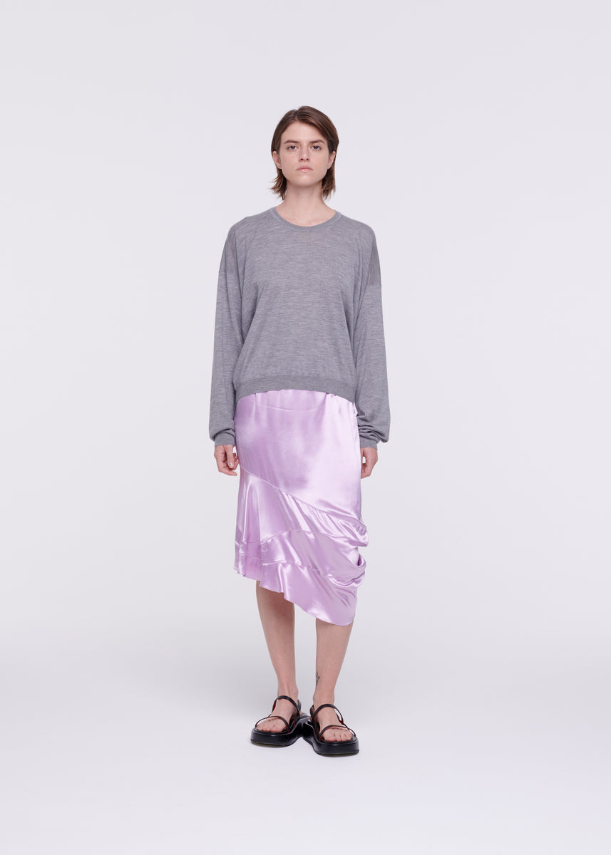 LARA CARGO SATIN SKIRT LILAC