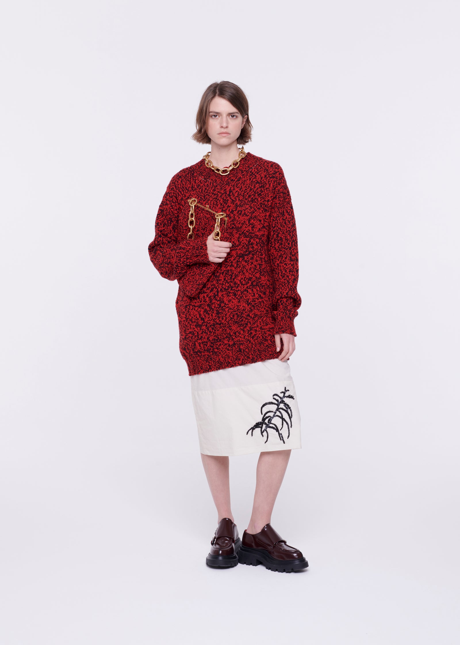 WOOL MELANGE RED SWEATER