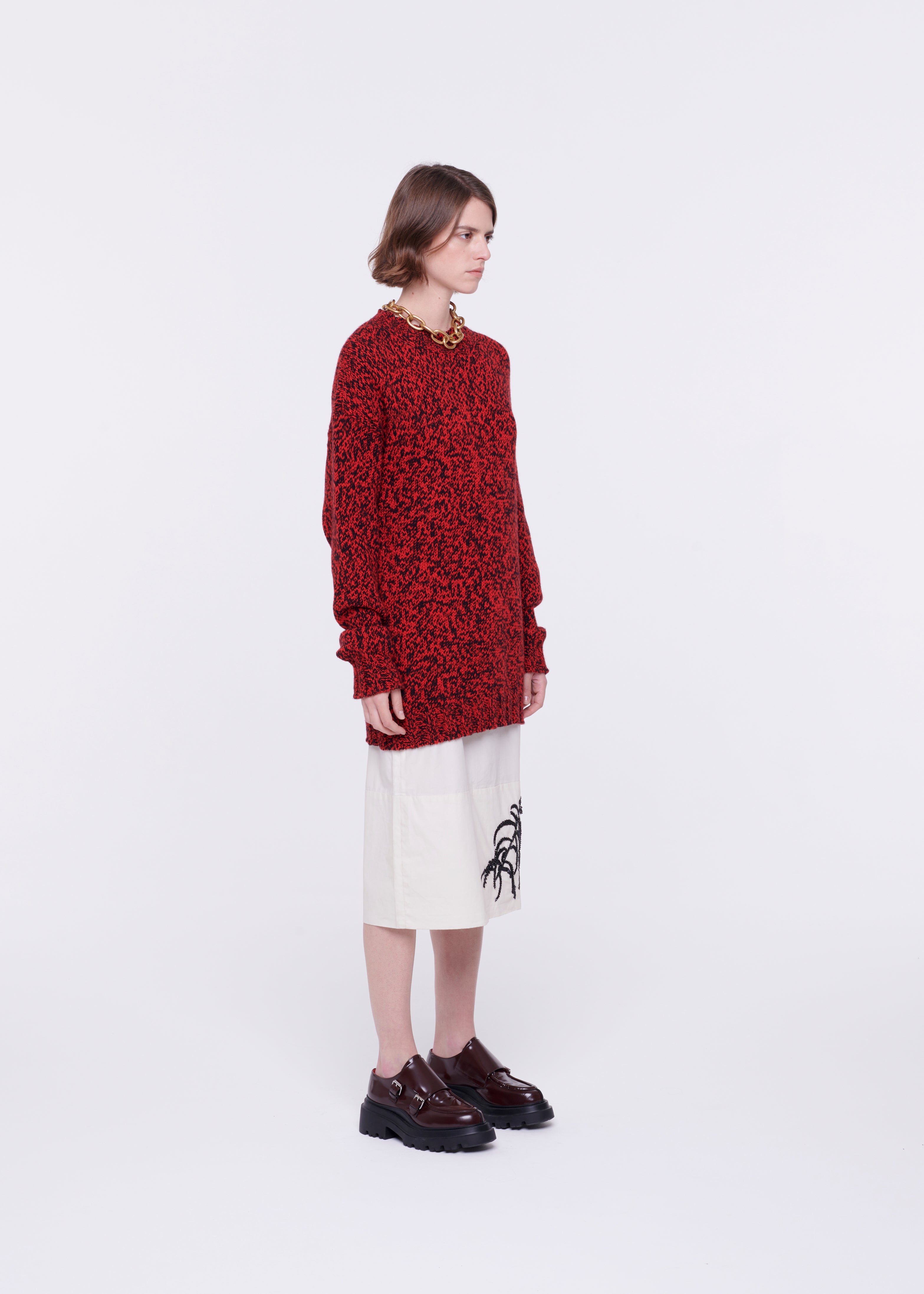 WOOL MELANGE RED SWEATER