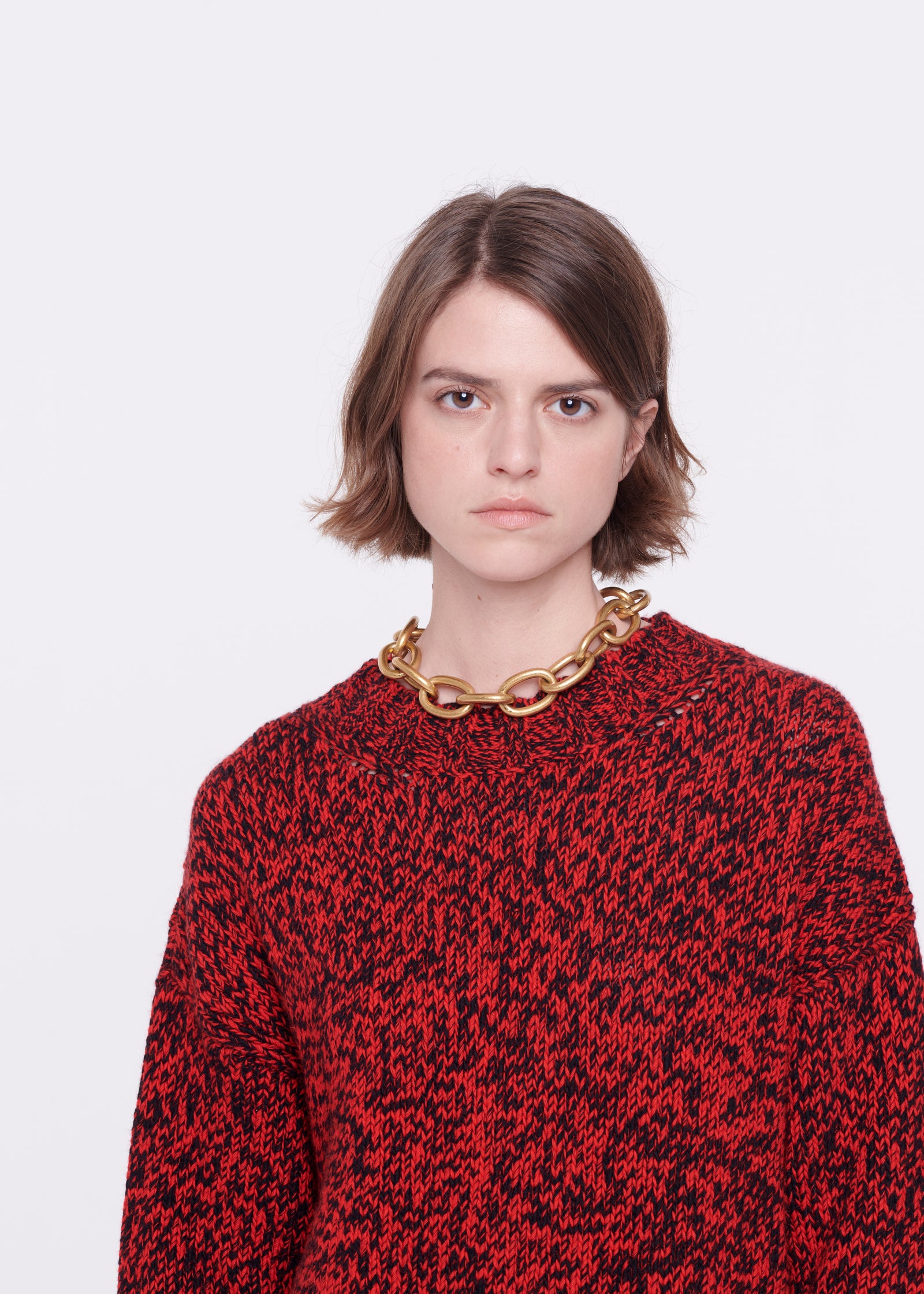 WOOL MELANGE RED SWEATER