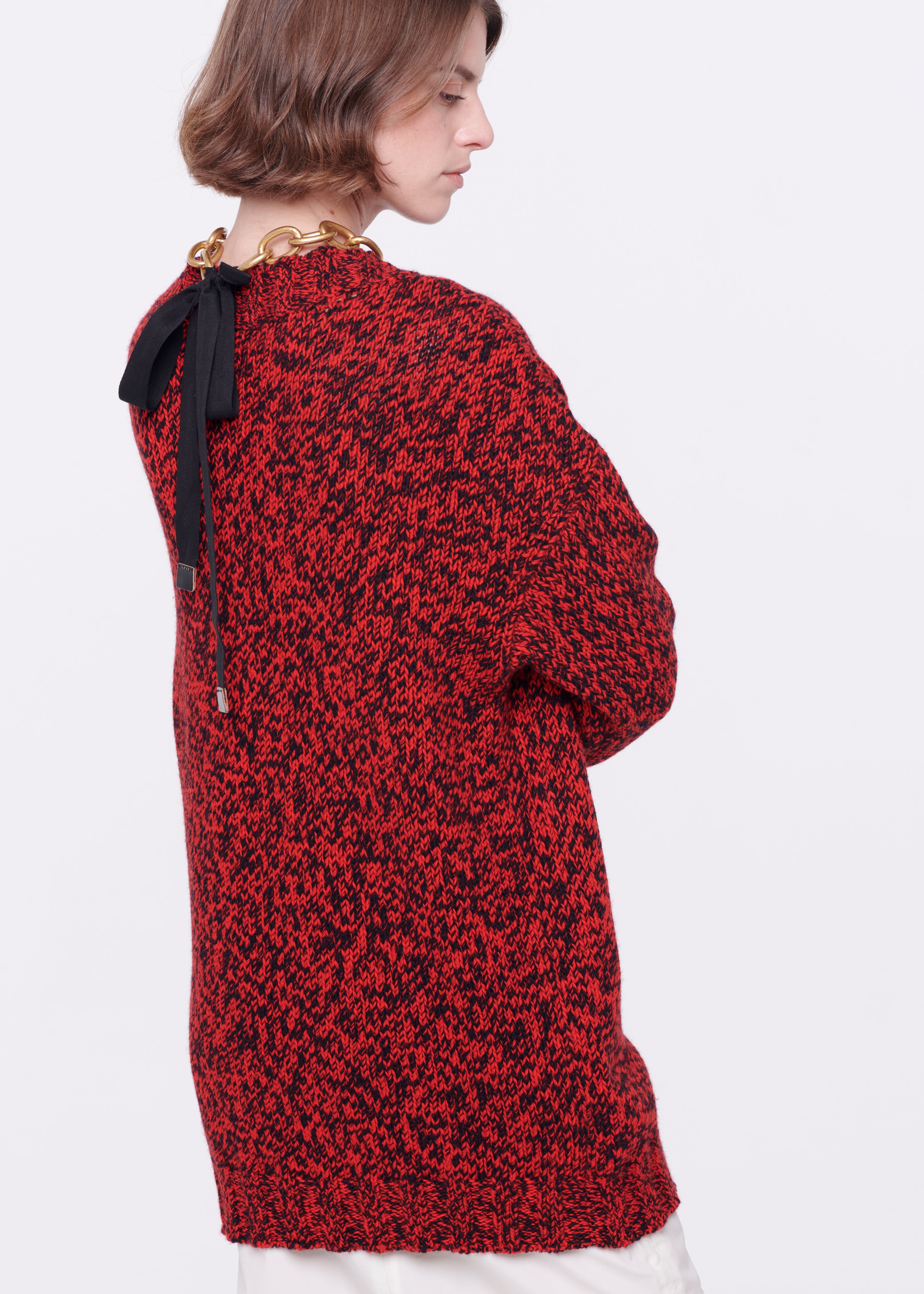 WOOL MELANGE RED SWEATER