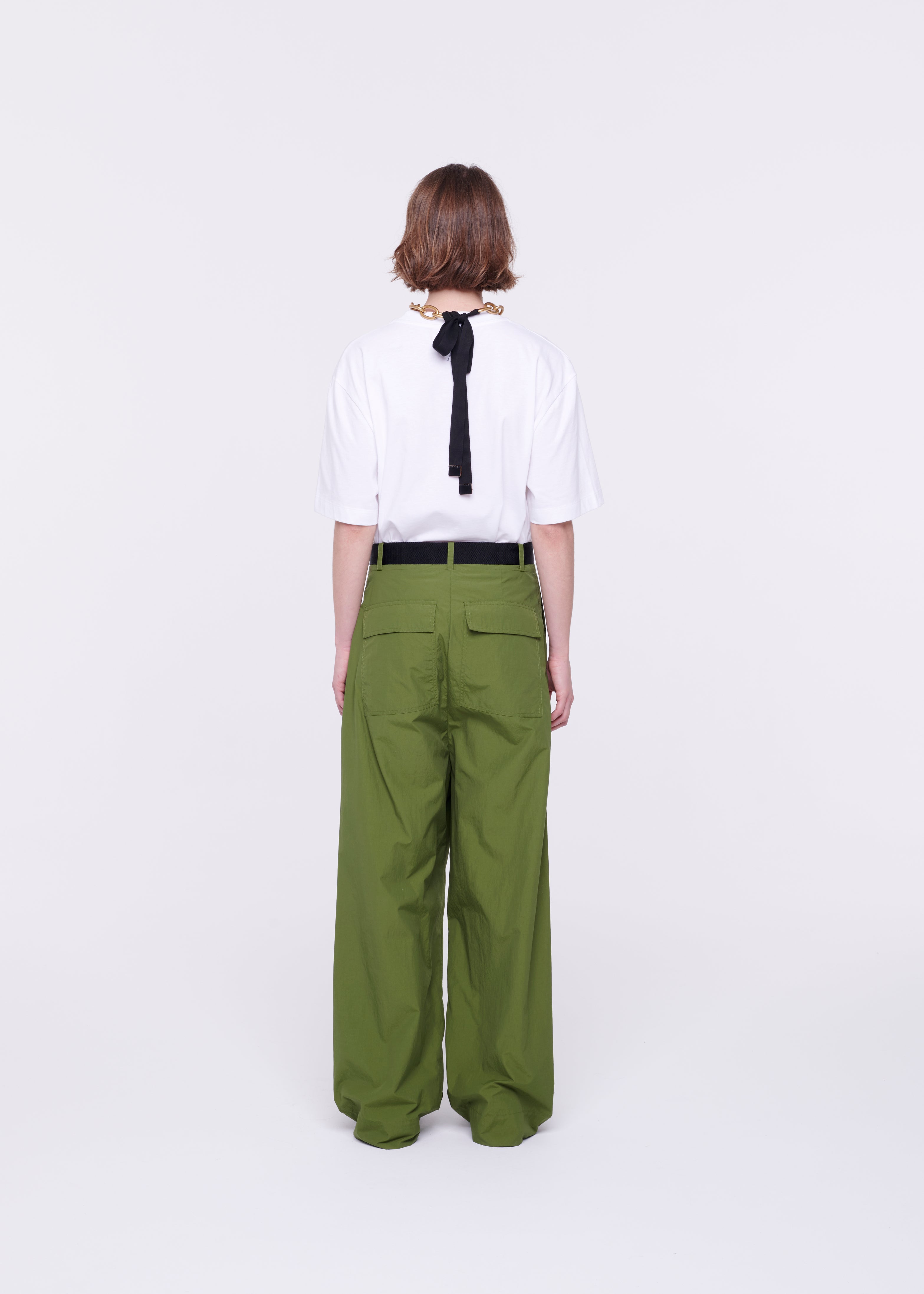 MILITARY GREEN BELTED CARGO TROUSERS