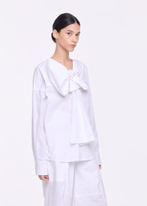 WHITE POPLIN SHIRT WITH MAXI BOW