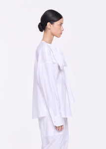 WHITE POPLIN SHIRT WITH MAXI BOW