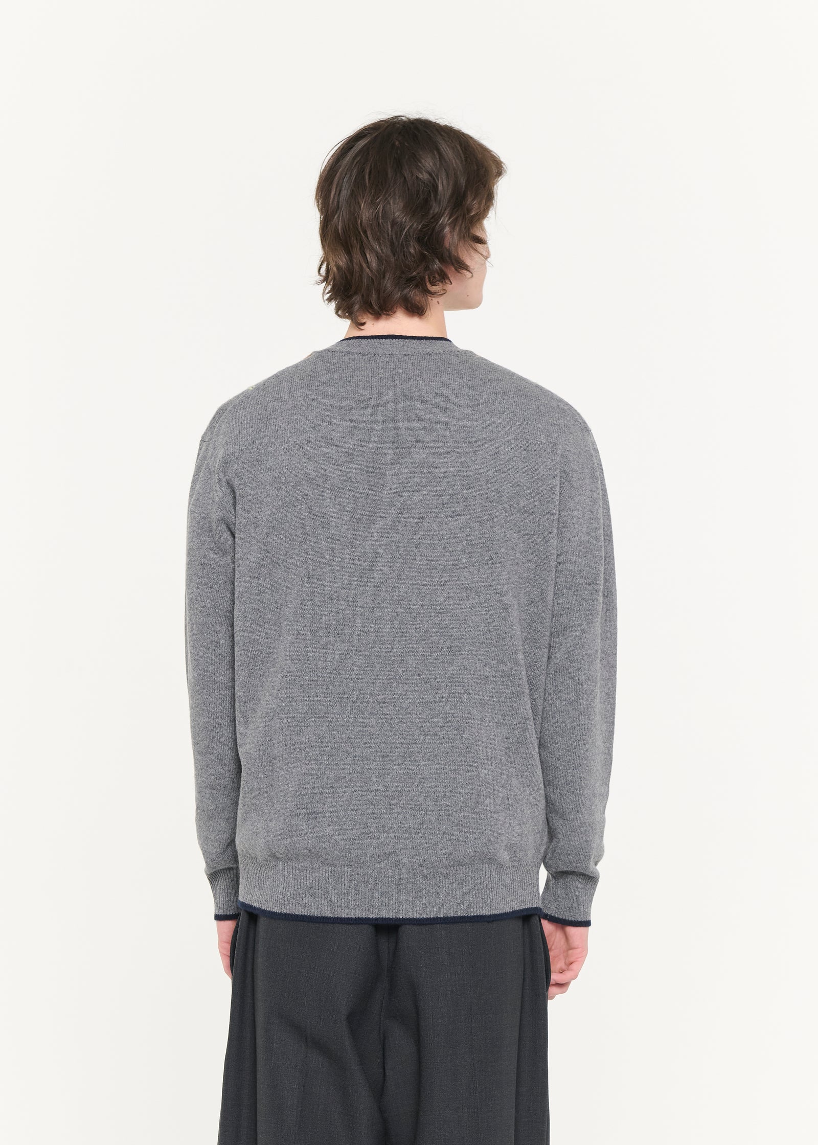 ARGYLE  V-NECK CASHMERE KNIT