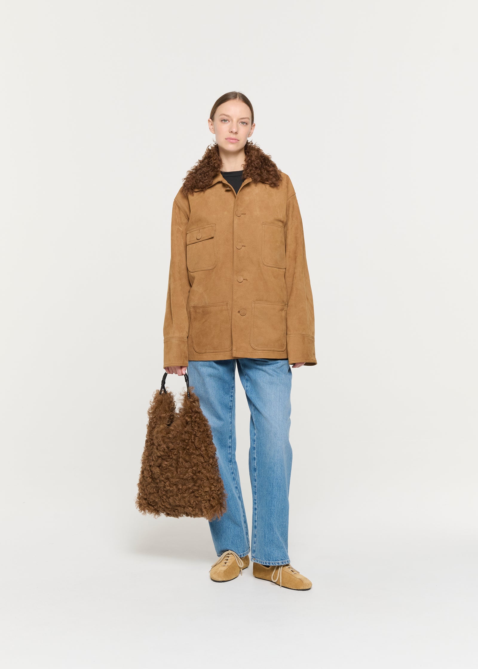 SHEARLING SHOPPER BAG