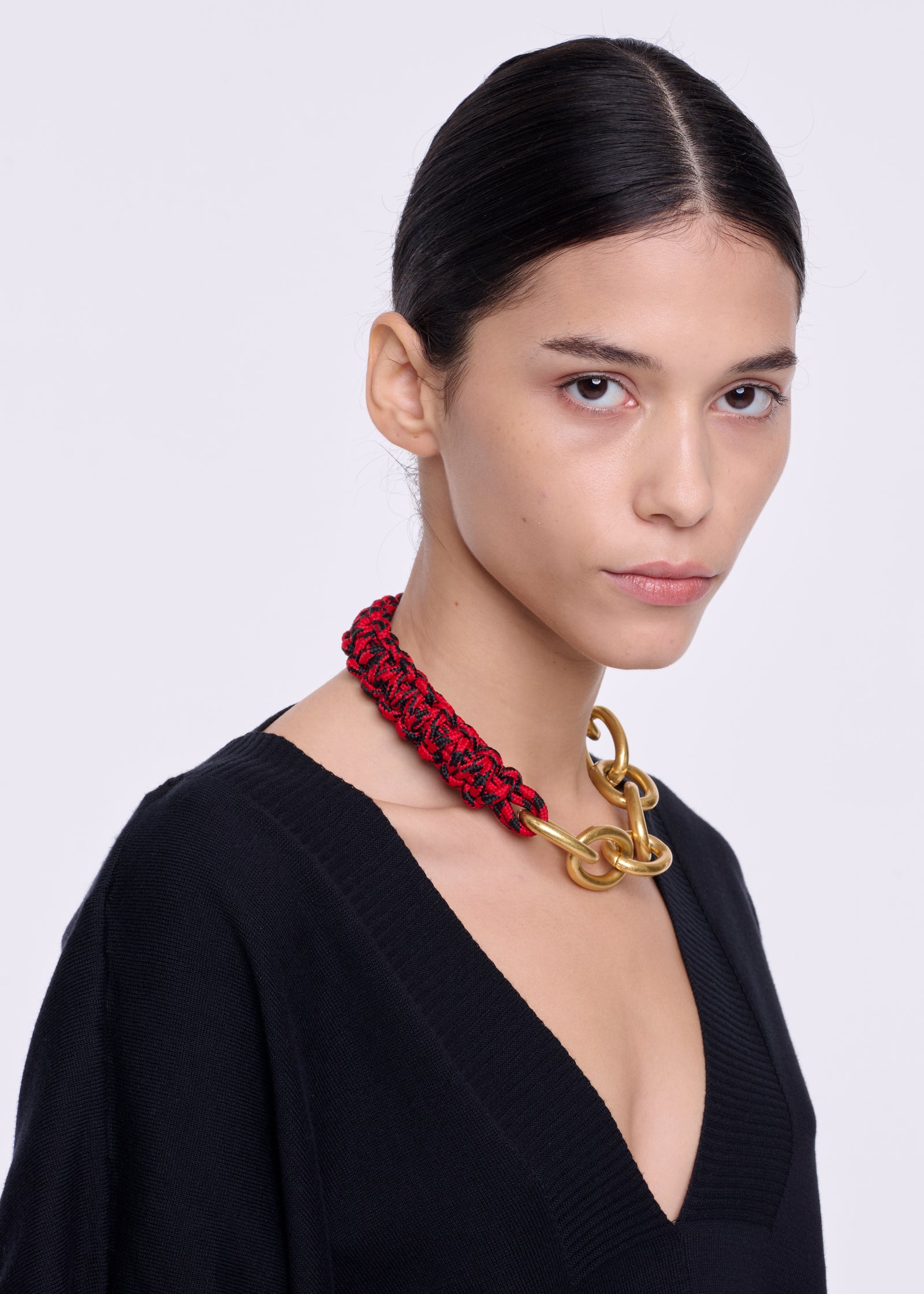 RED AND BLACK CHUNKY CHAIN NECKLACE