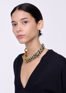 EGGNOG AND BLACK CHUNKY CHAIN NECKLACE