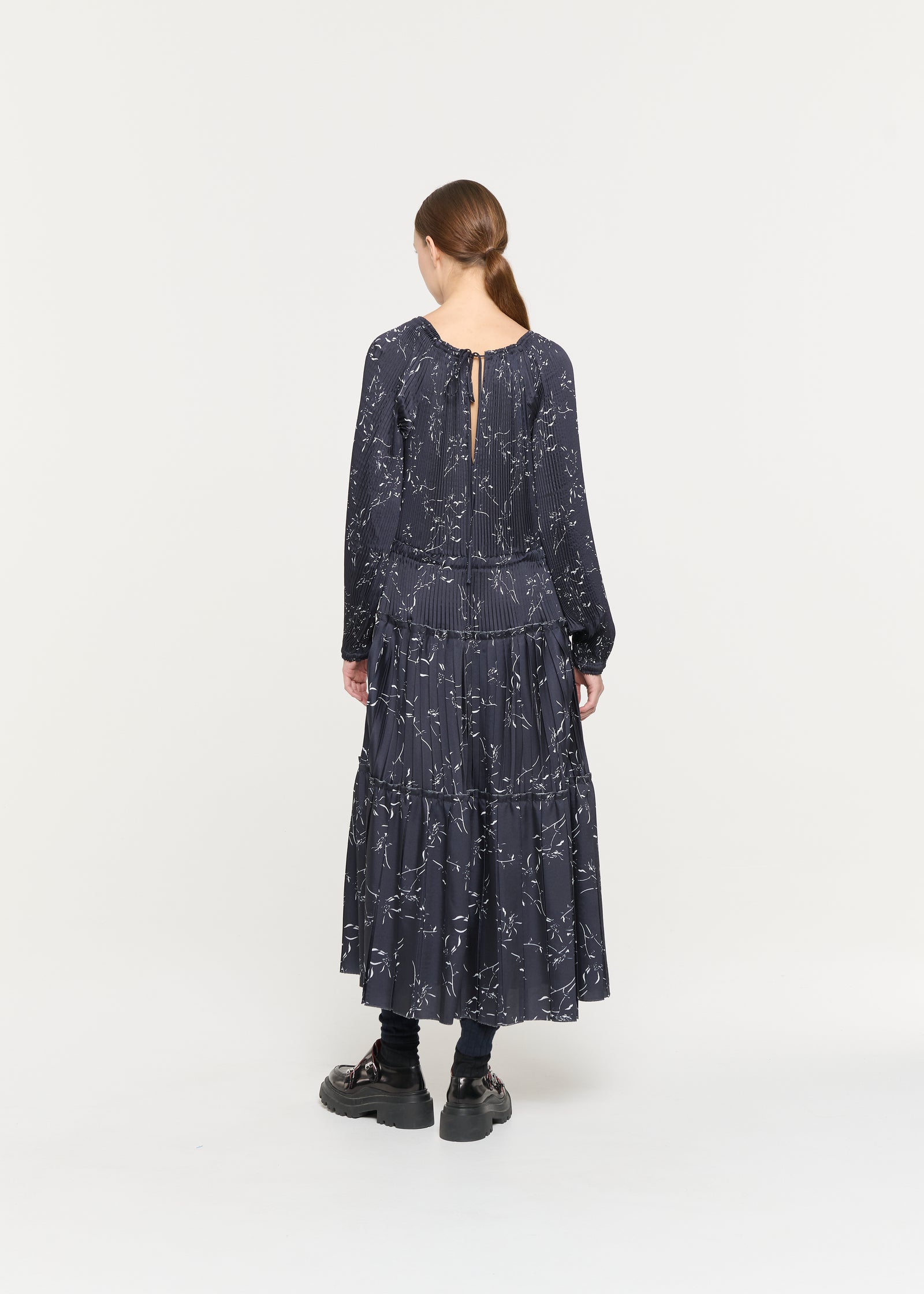 ABITO PLISSETTATO CON STAMPA A FIORI