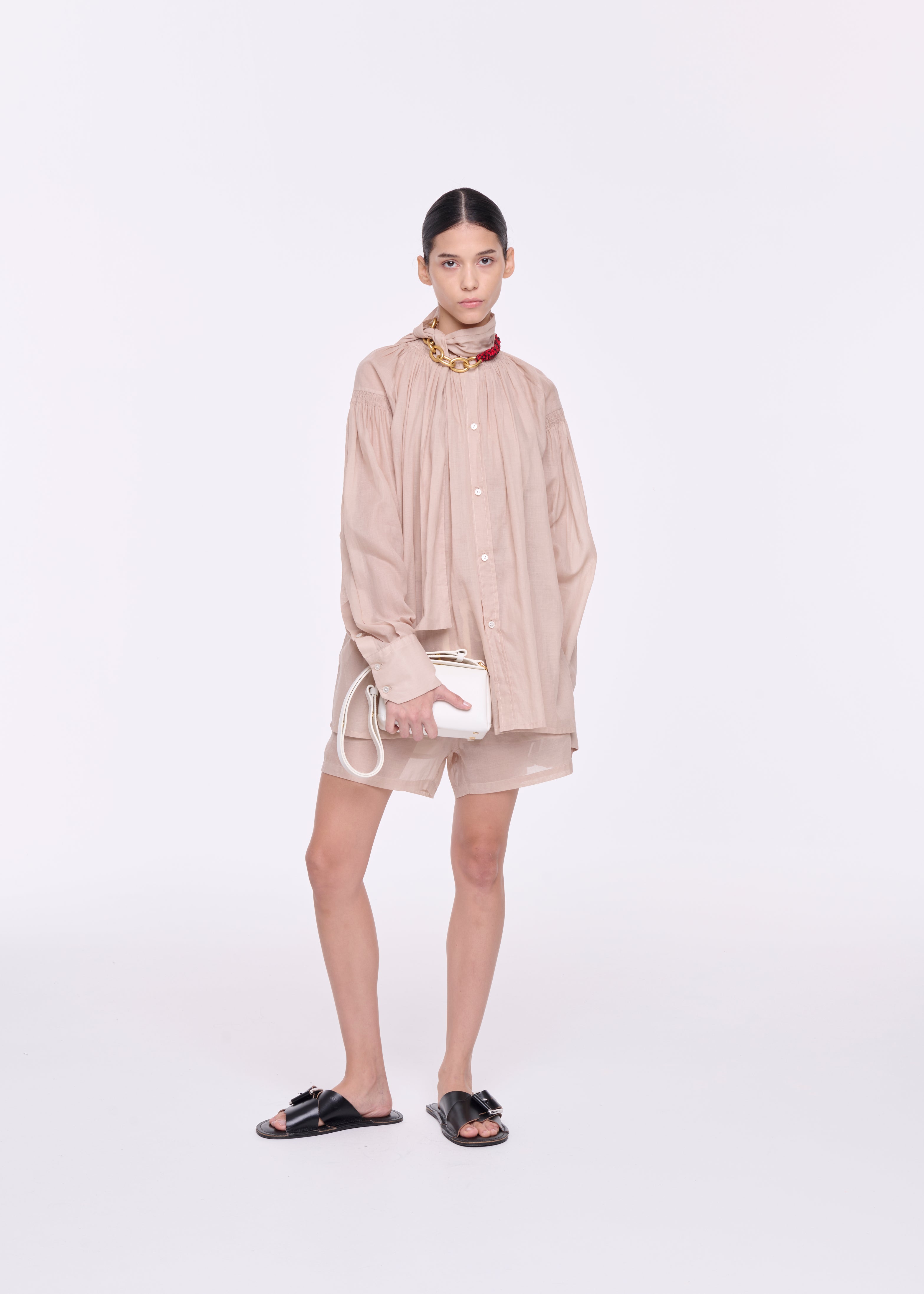 TAPIOCA ORGANZA SHIRT WITH SCARF