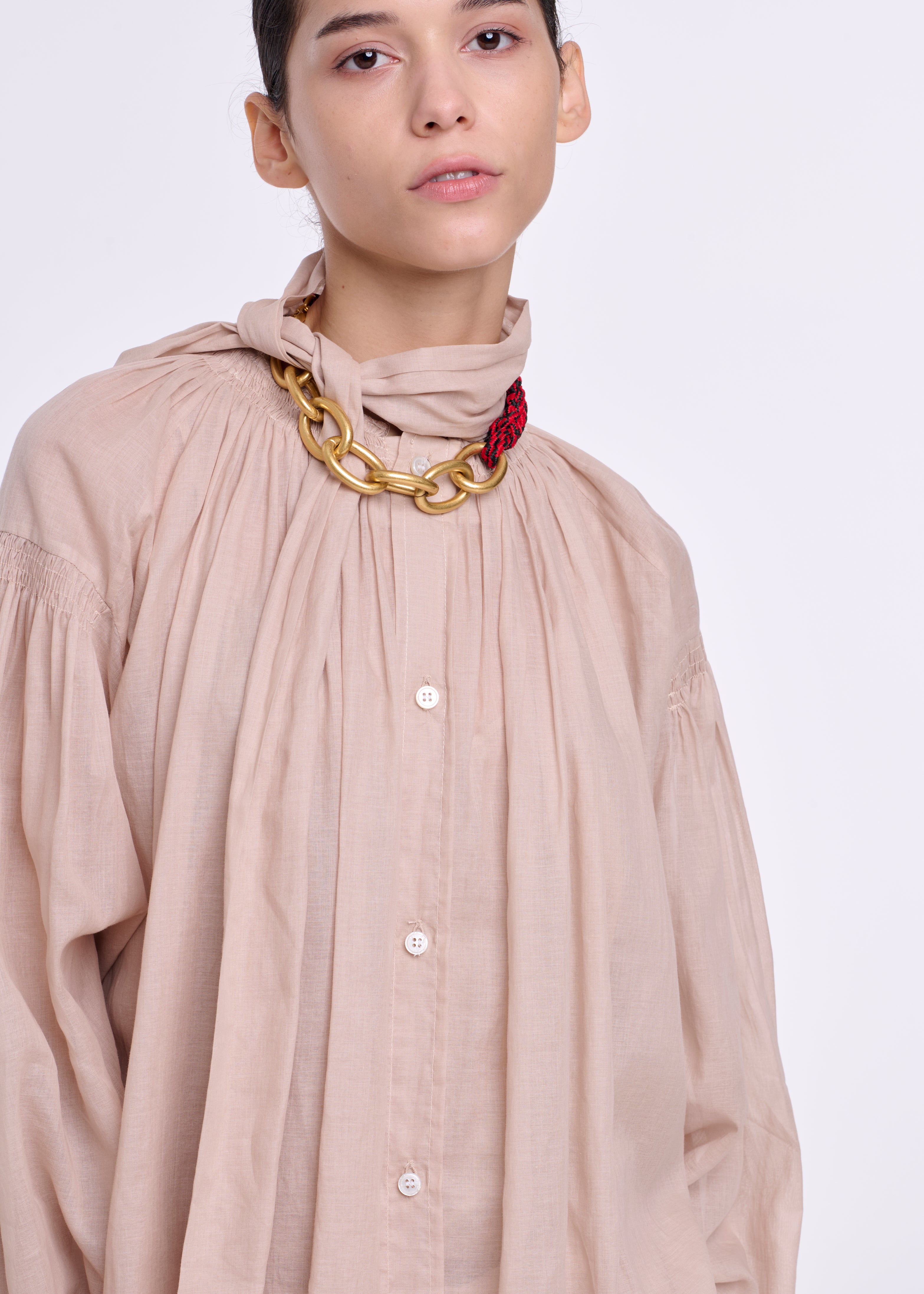 TAPIOCA ORGANZA SHIRT WITH SCARF