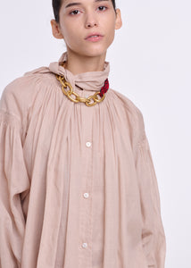 TAPIOCA ORGANZA SHIRT WITH SCARF