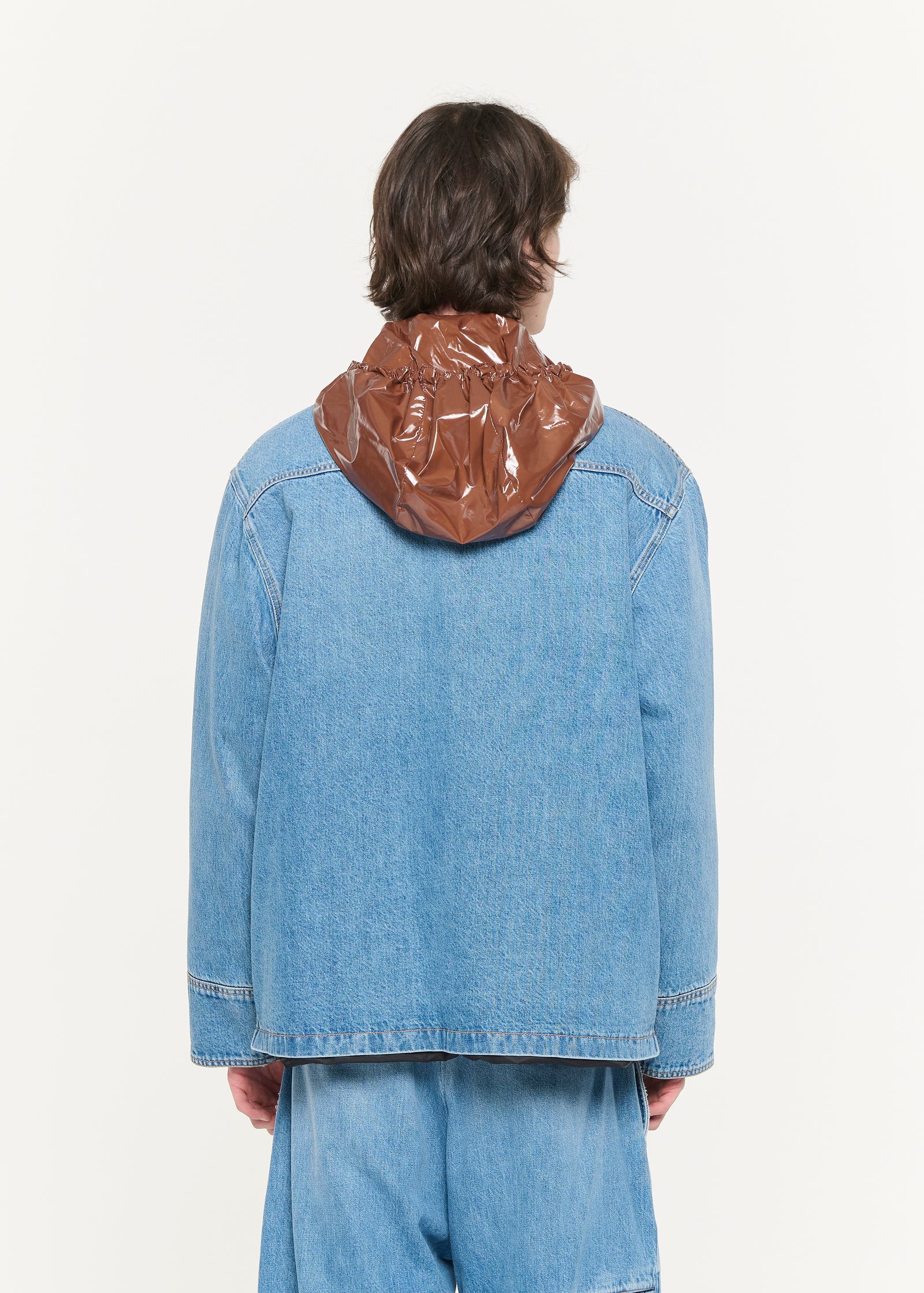 CARGO HOODED DENIM JACKET