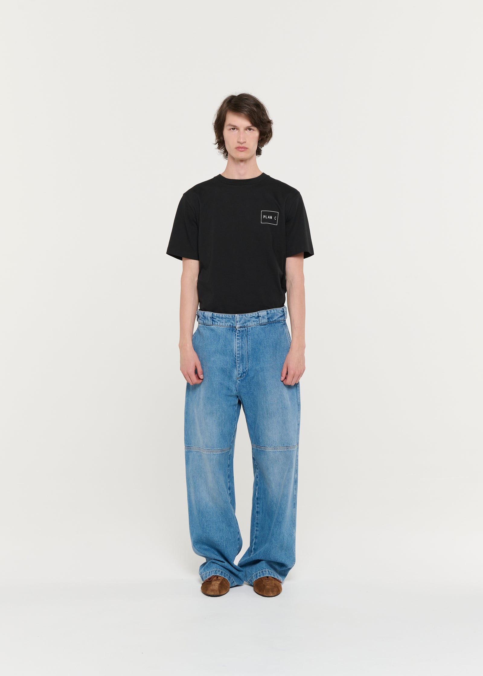 WIDE LEG BLUE JEANS