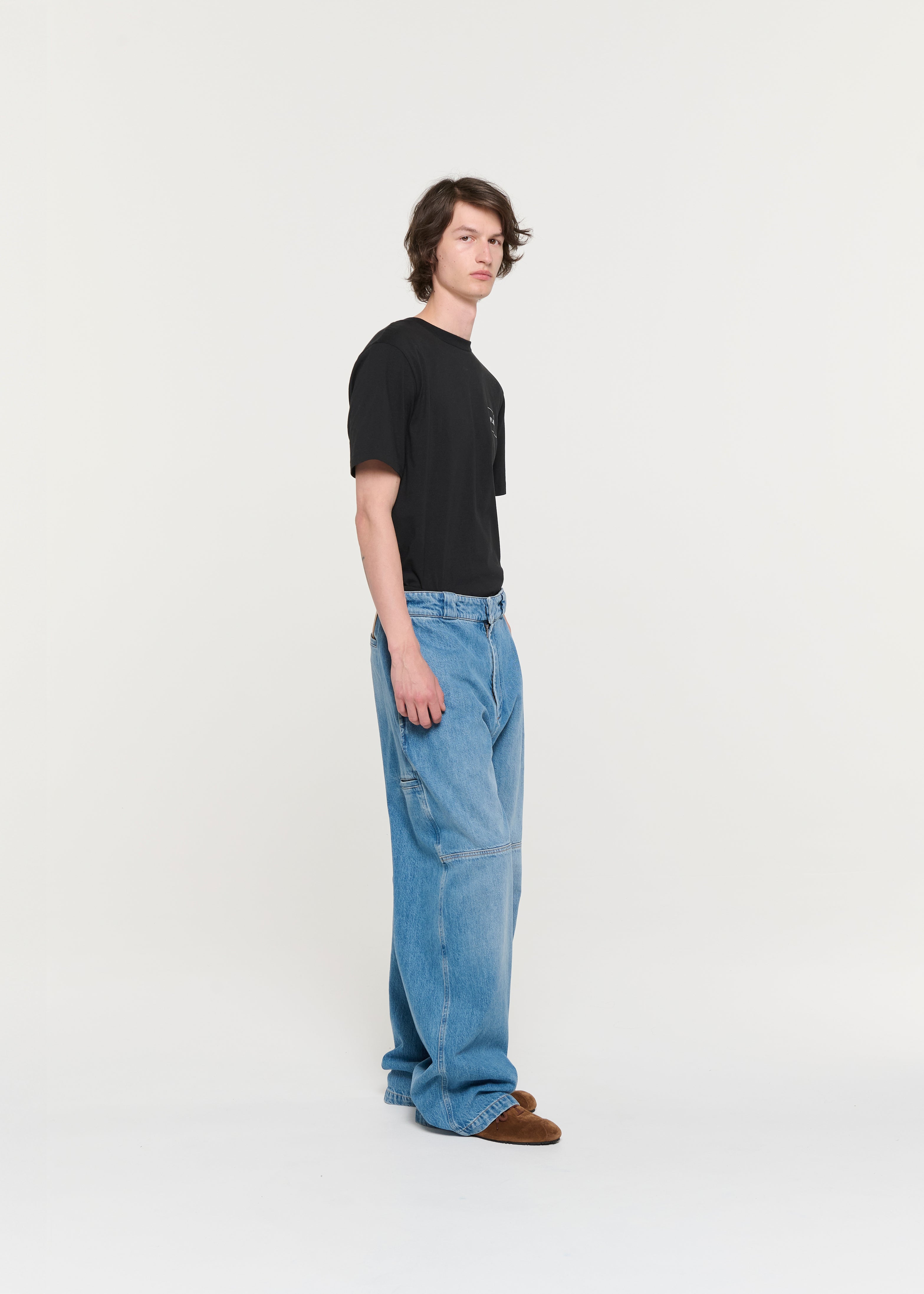 WIDE LEG BLUE JEANS