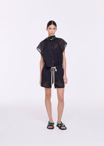 BLACK ORGANZA BERMUDA