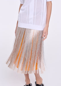 LUREX FRINGE MIDI SKIRT