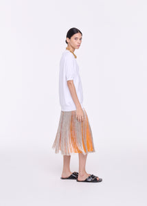 LUREX FRINGE MIDI SKIRT