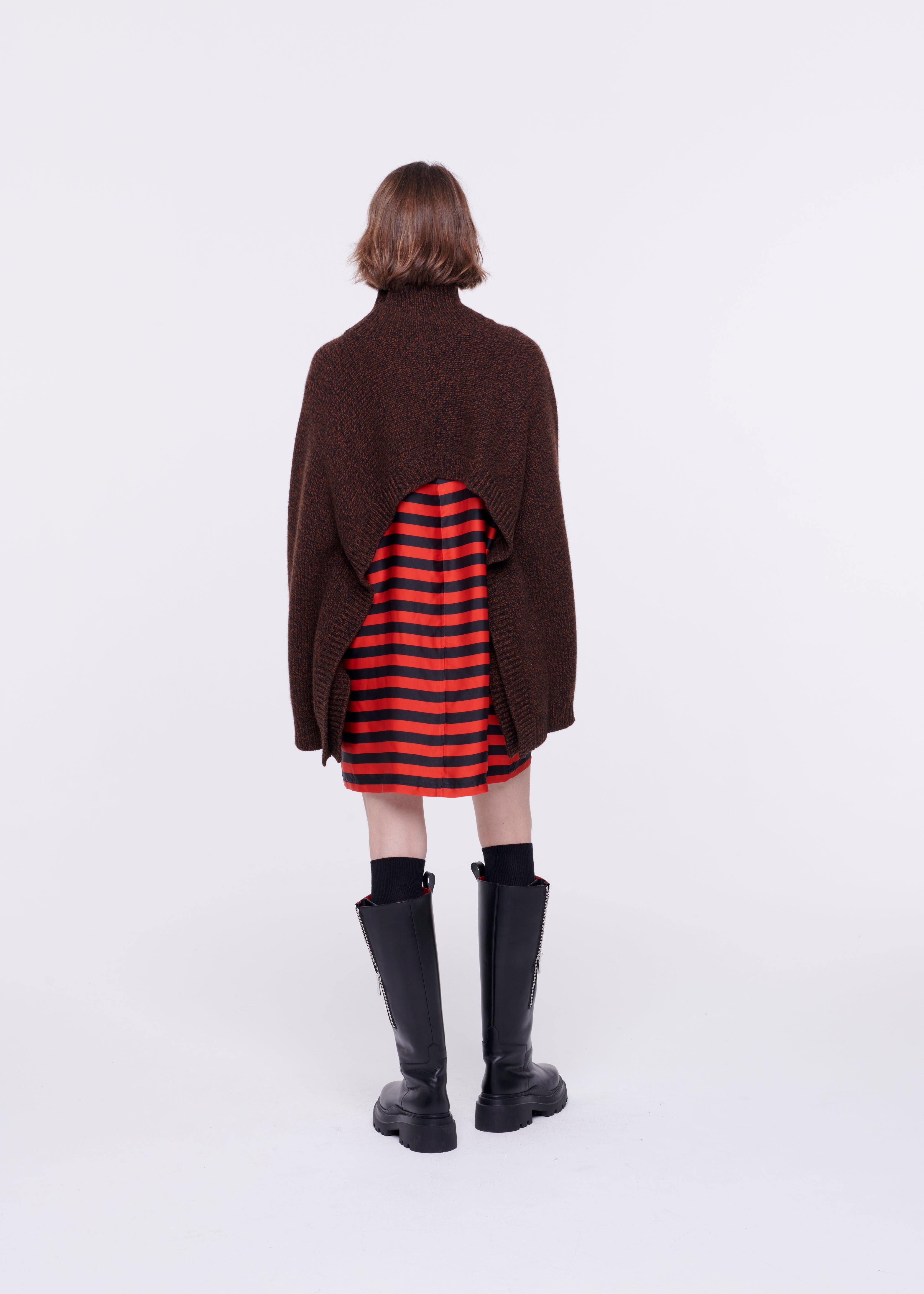 WOOL TURTLENECK CAPE SWEATER