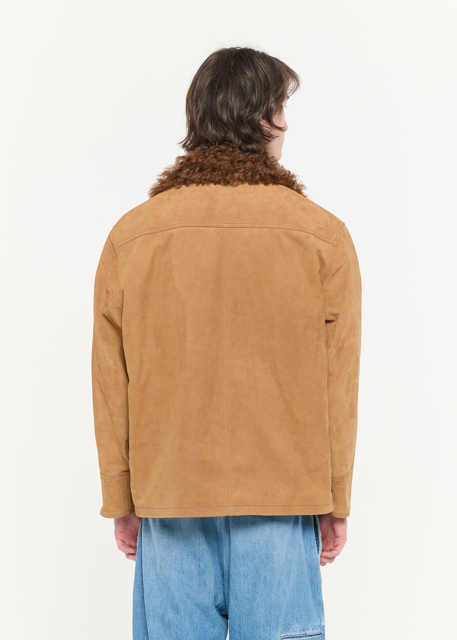 TOBACCO HAMMERED  LEATHER JACKET