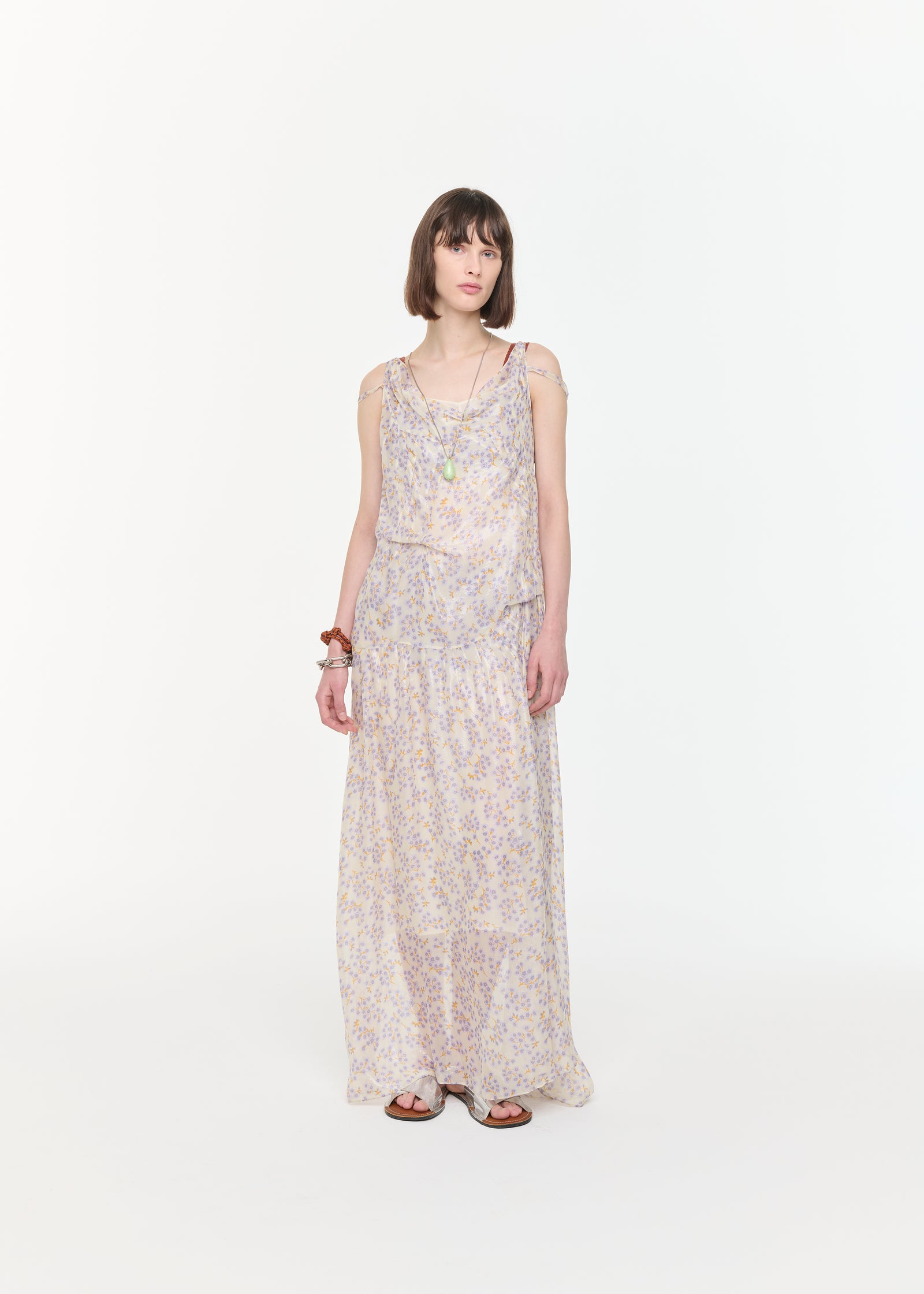 SILK CHIFFON LONG DRESS