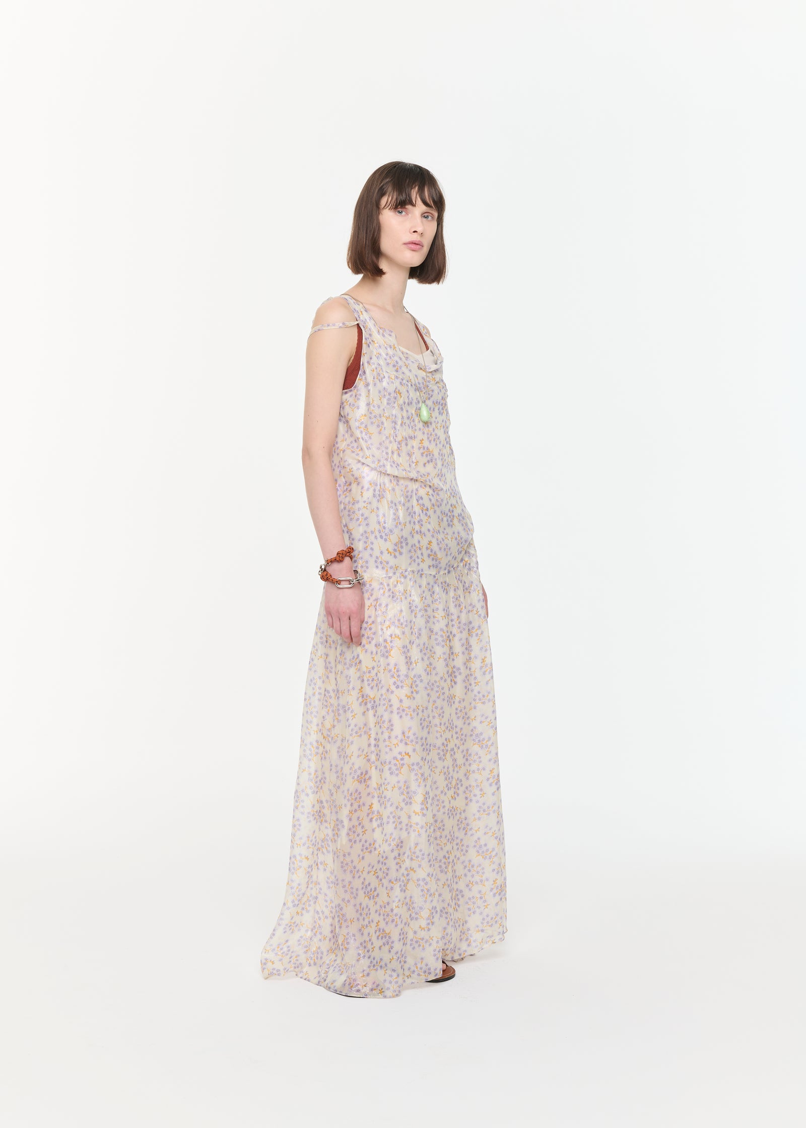 SILK CHIFFON LONG DRESS