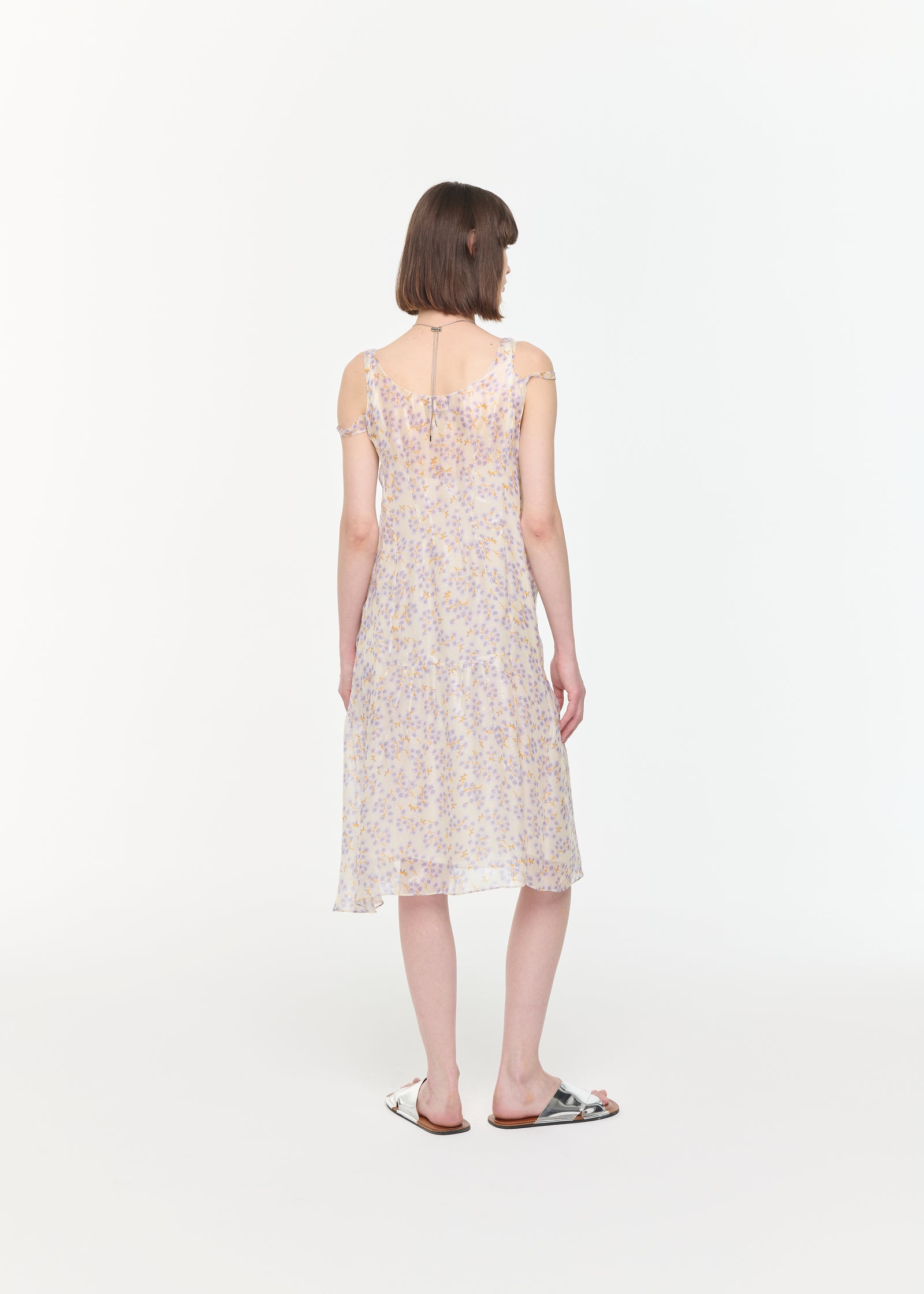 SILK CHIFFON MIDI DRESS