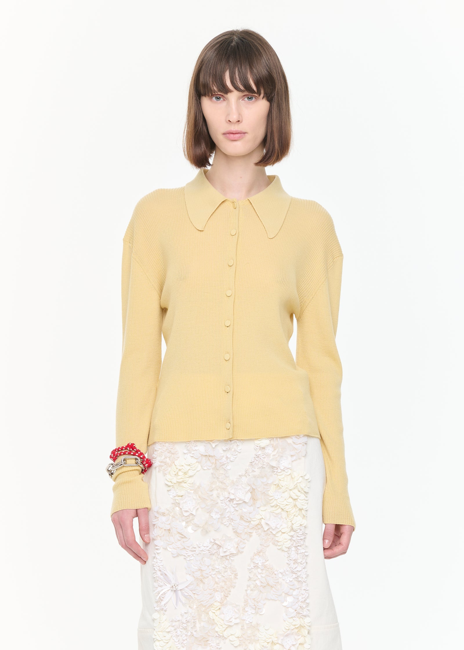 STRAW MERINO CARDIGAN