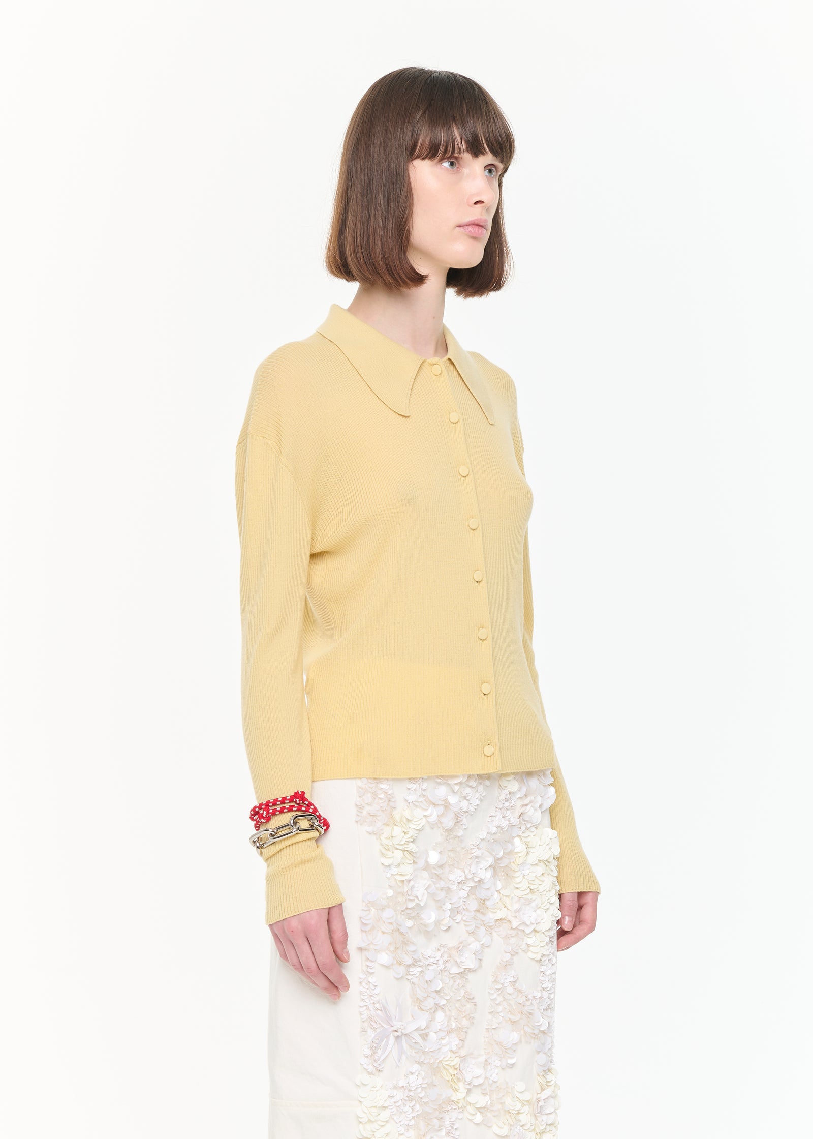 STRAW MERINO CARDIGAN