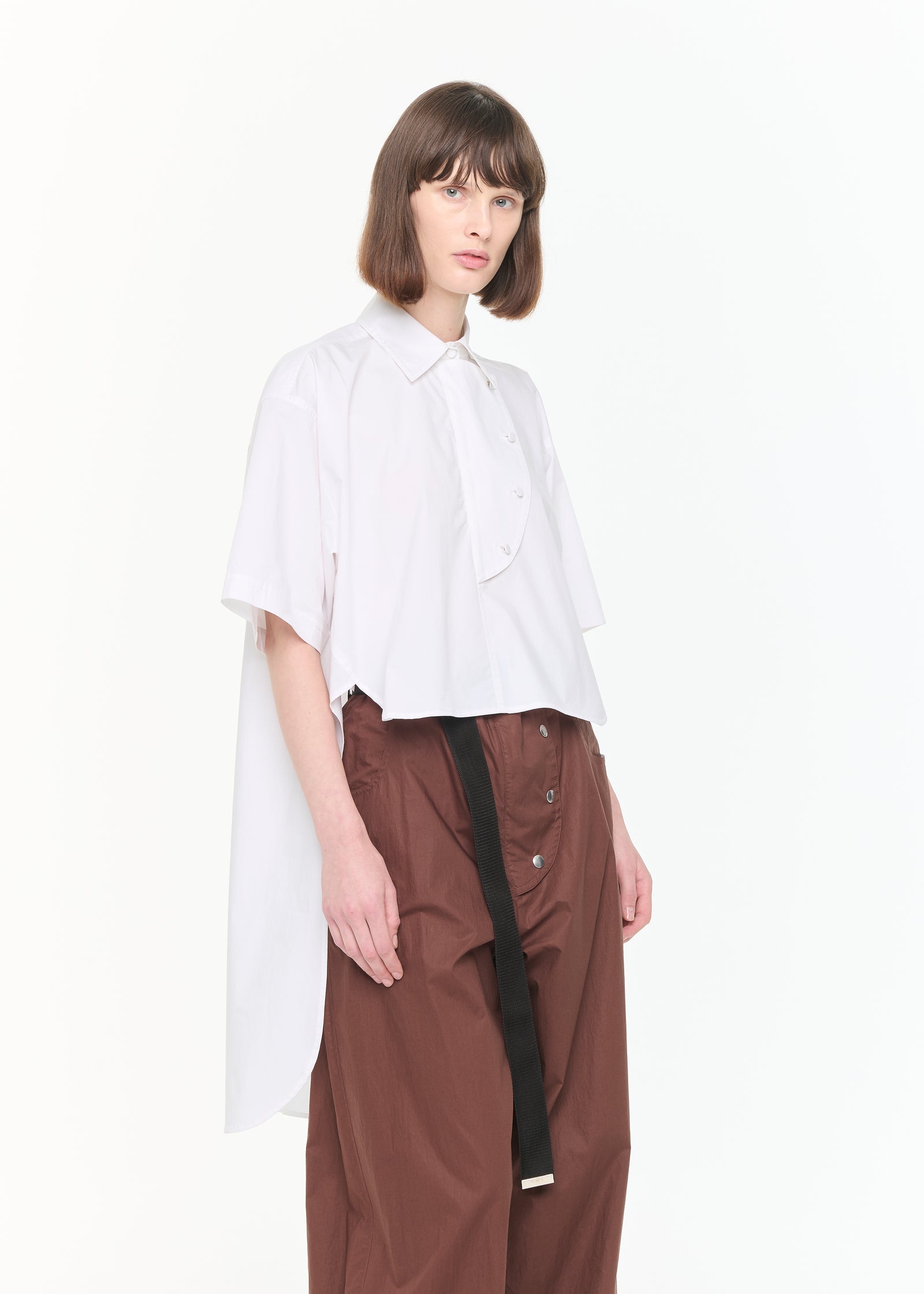 WHITE SHIRT WITH FRONT PANEL