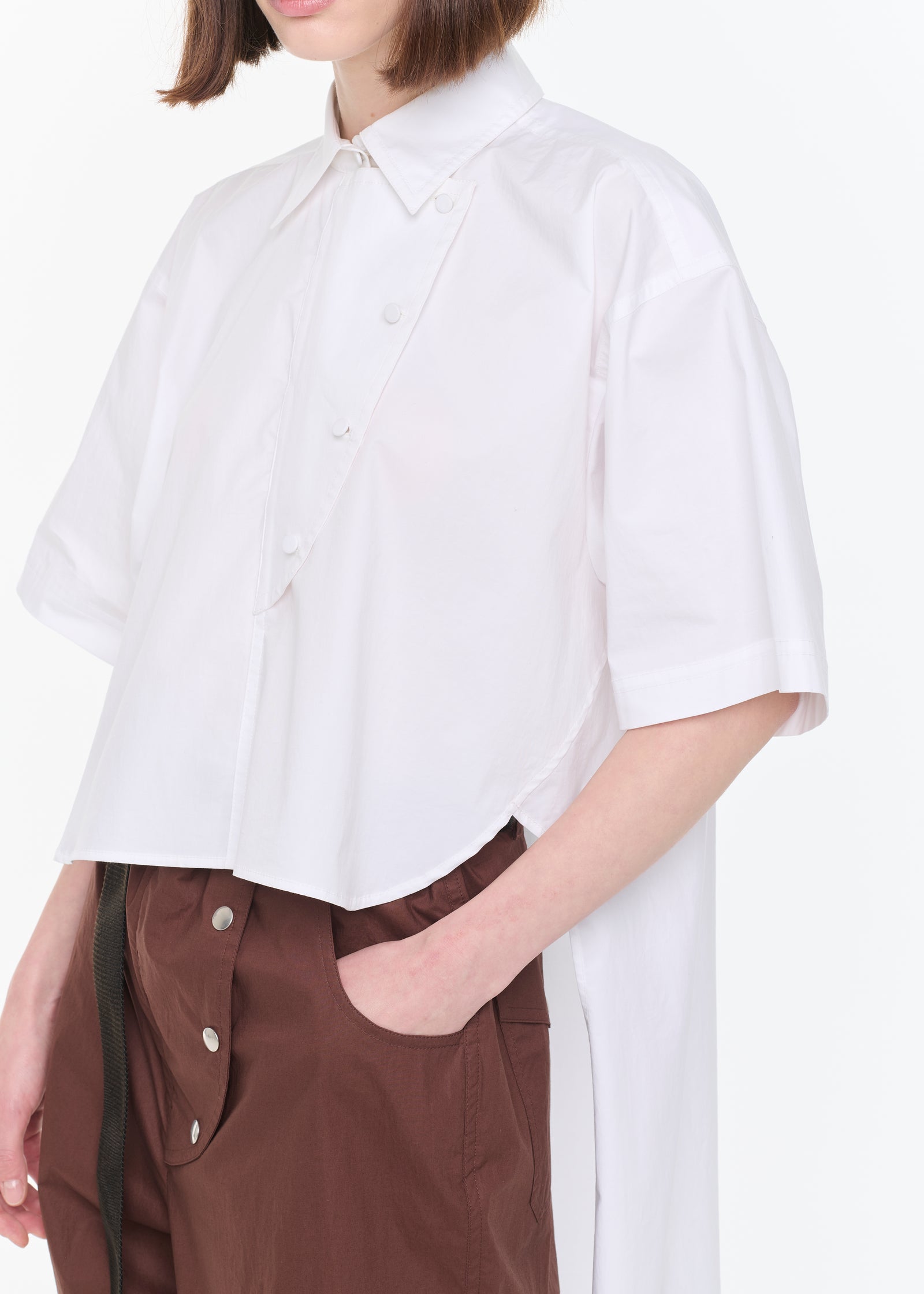 WHITE SHIRT WITH FRONT PANEL