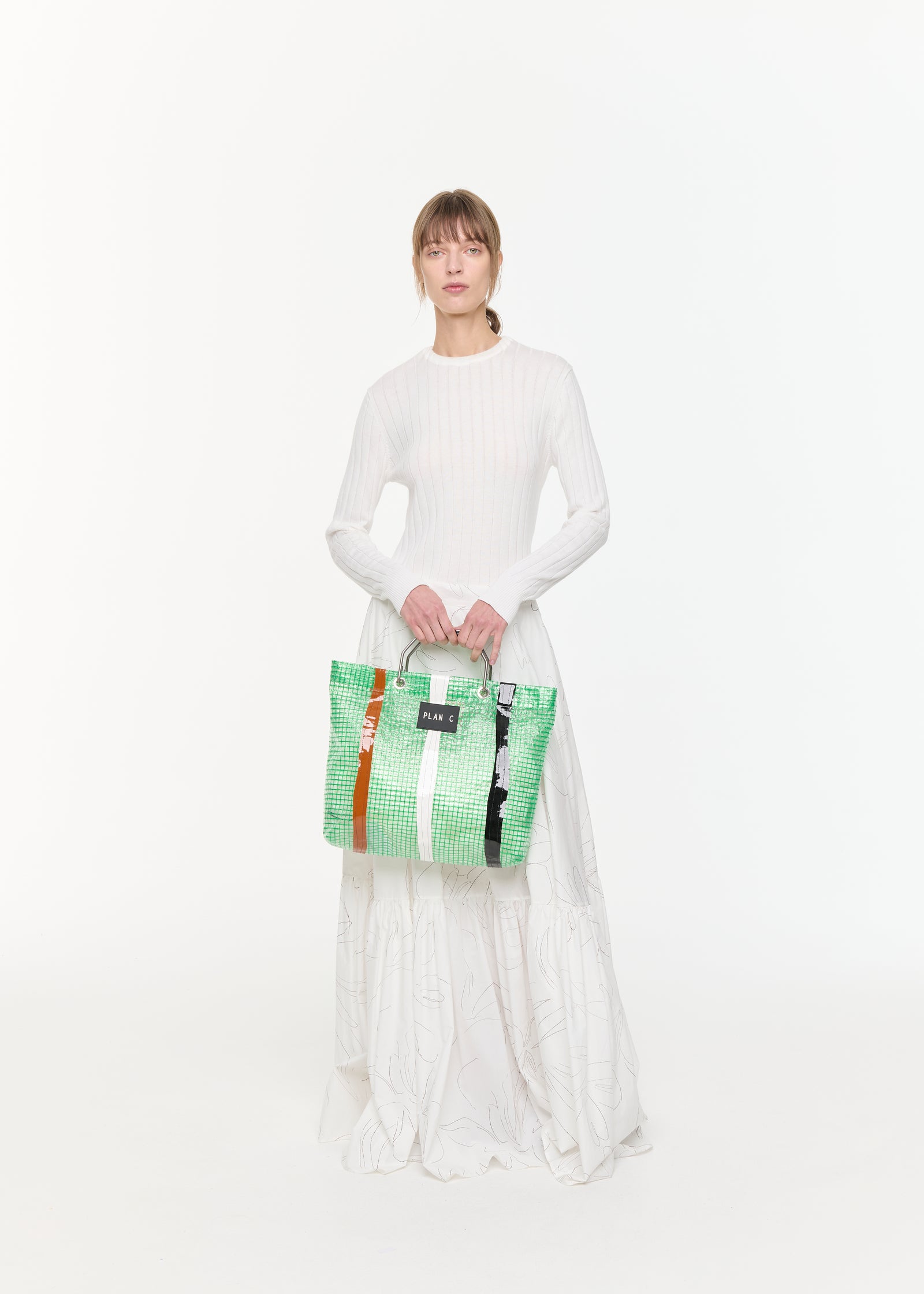 GONNA LUNGA IN COTONE CON STAMPA A FIORI