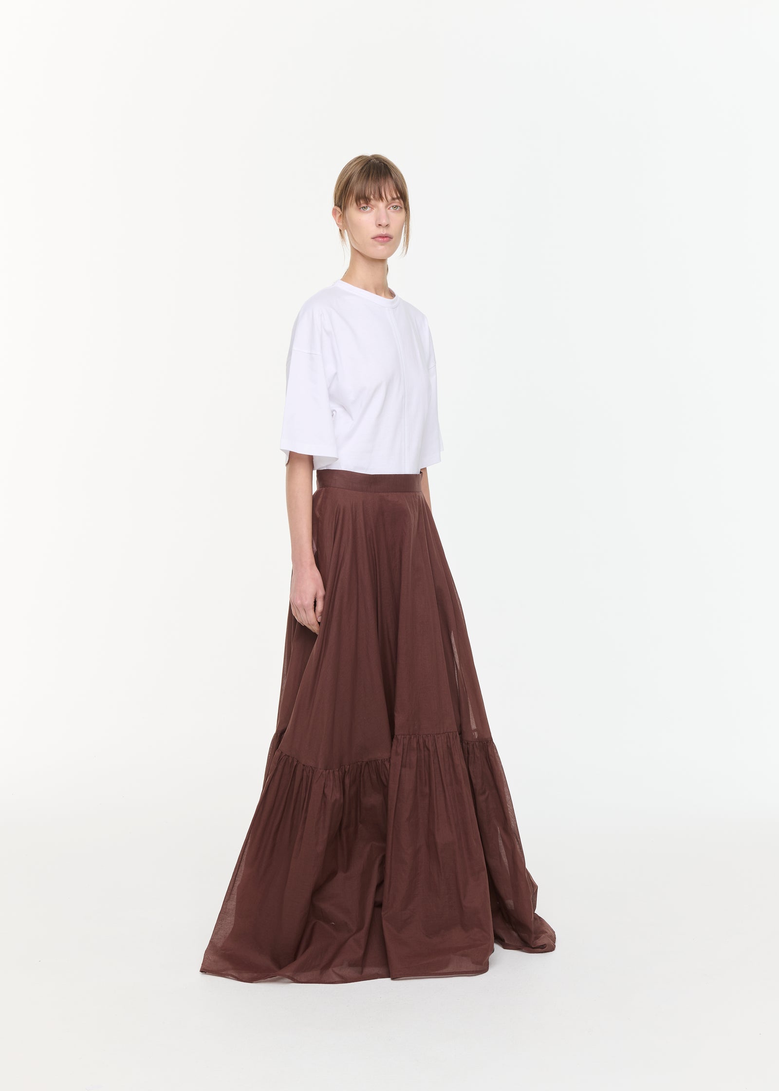 COFFEE ORGANZA LONG SKIRT