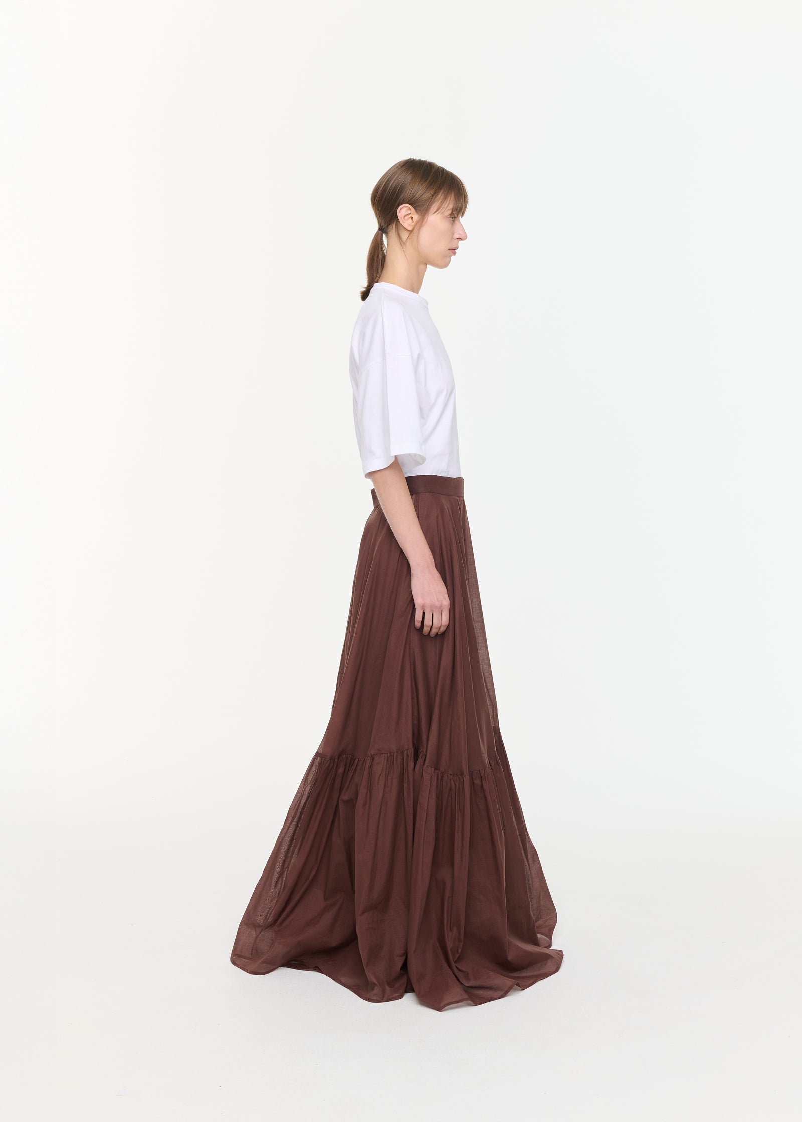 COFFEE ORGANZA LONG SKIRT