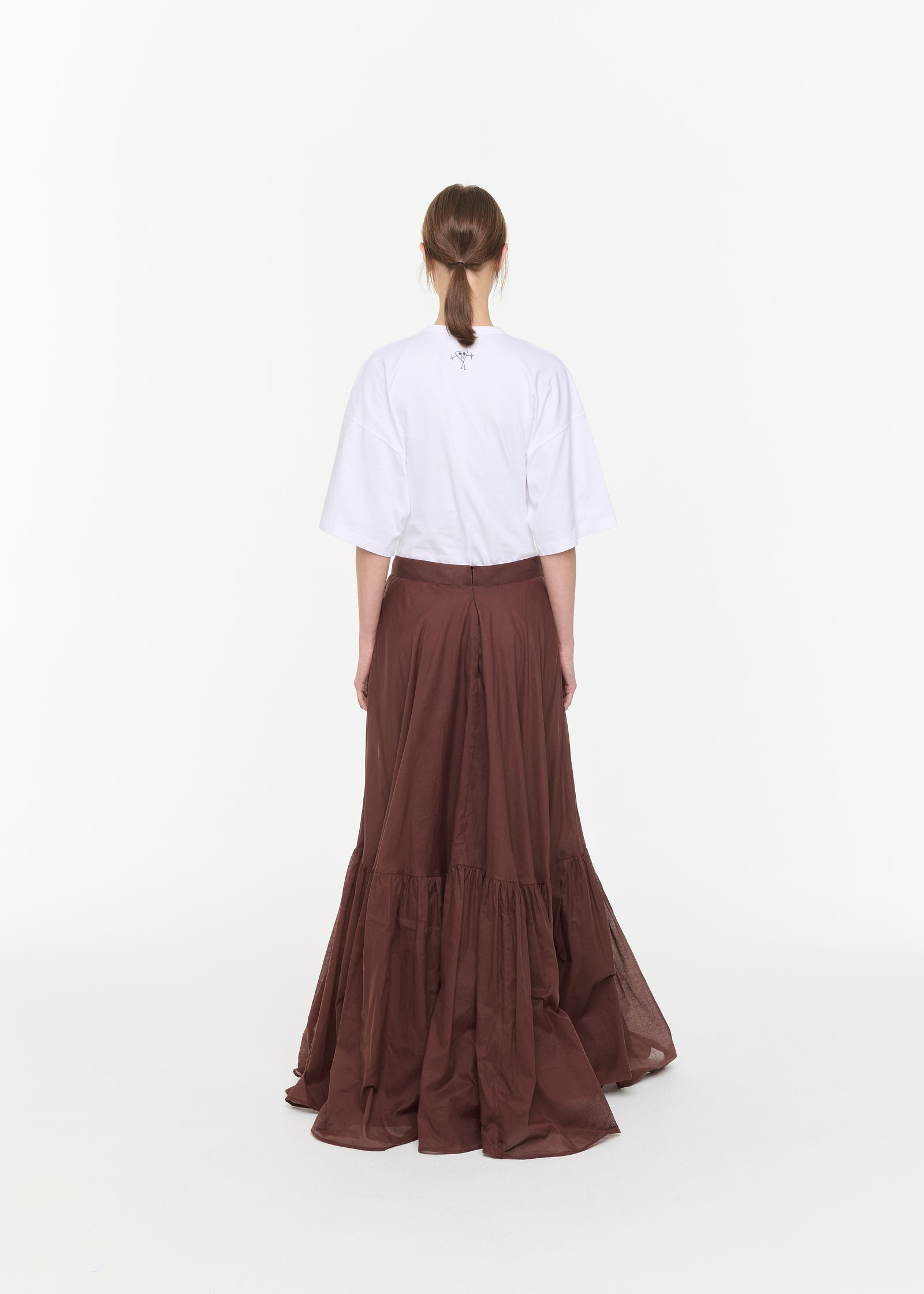 COFFEE ORGANZA LONG SKIRT