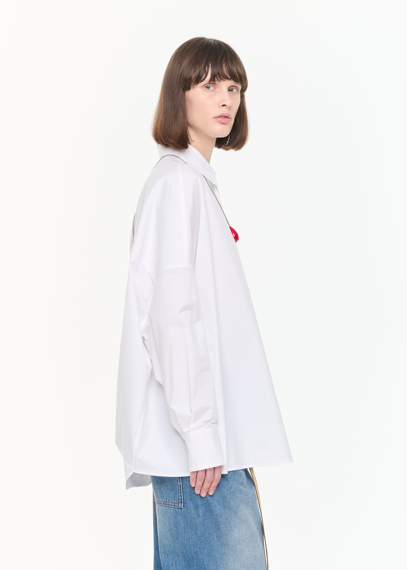 DRAPED BACK COTTON SHIRT