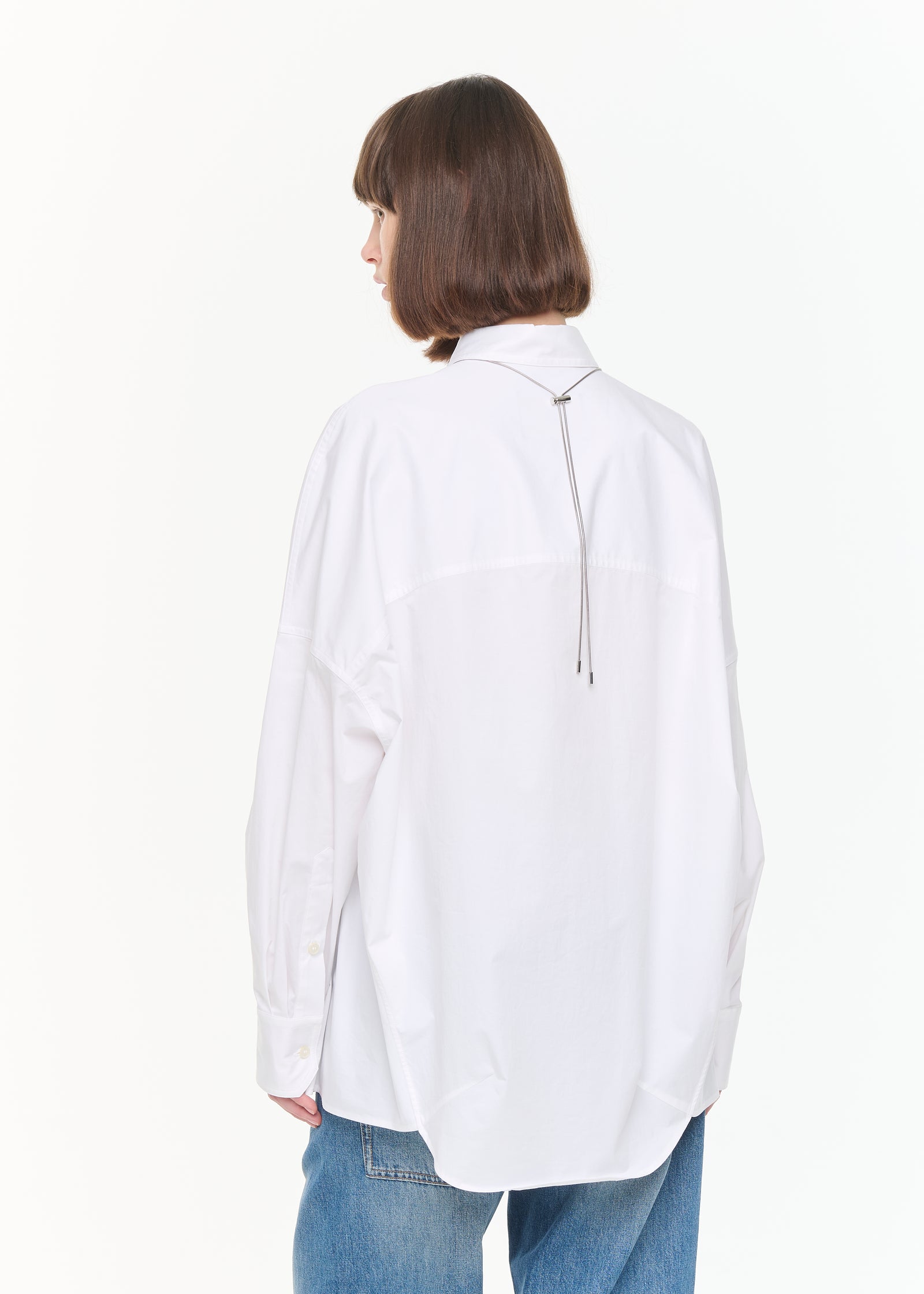 DRAPED BACK COTTON SHIRT
