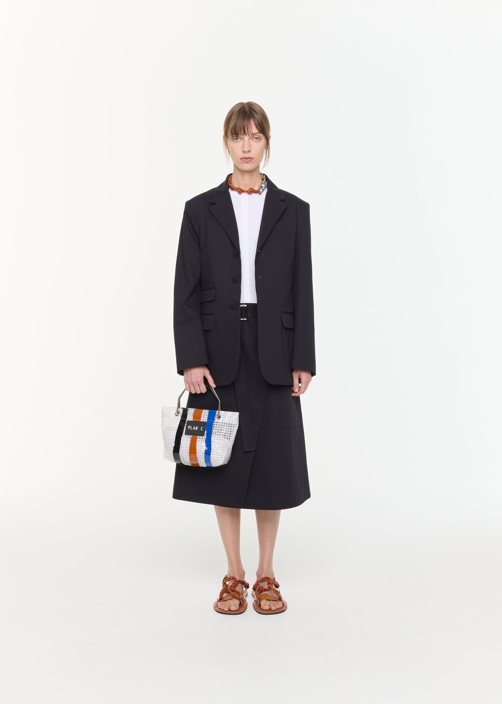 BLUE BLACK COTTON BLAZER