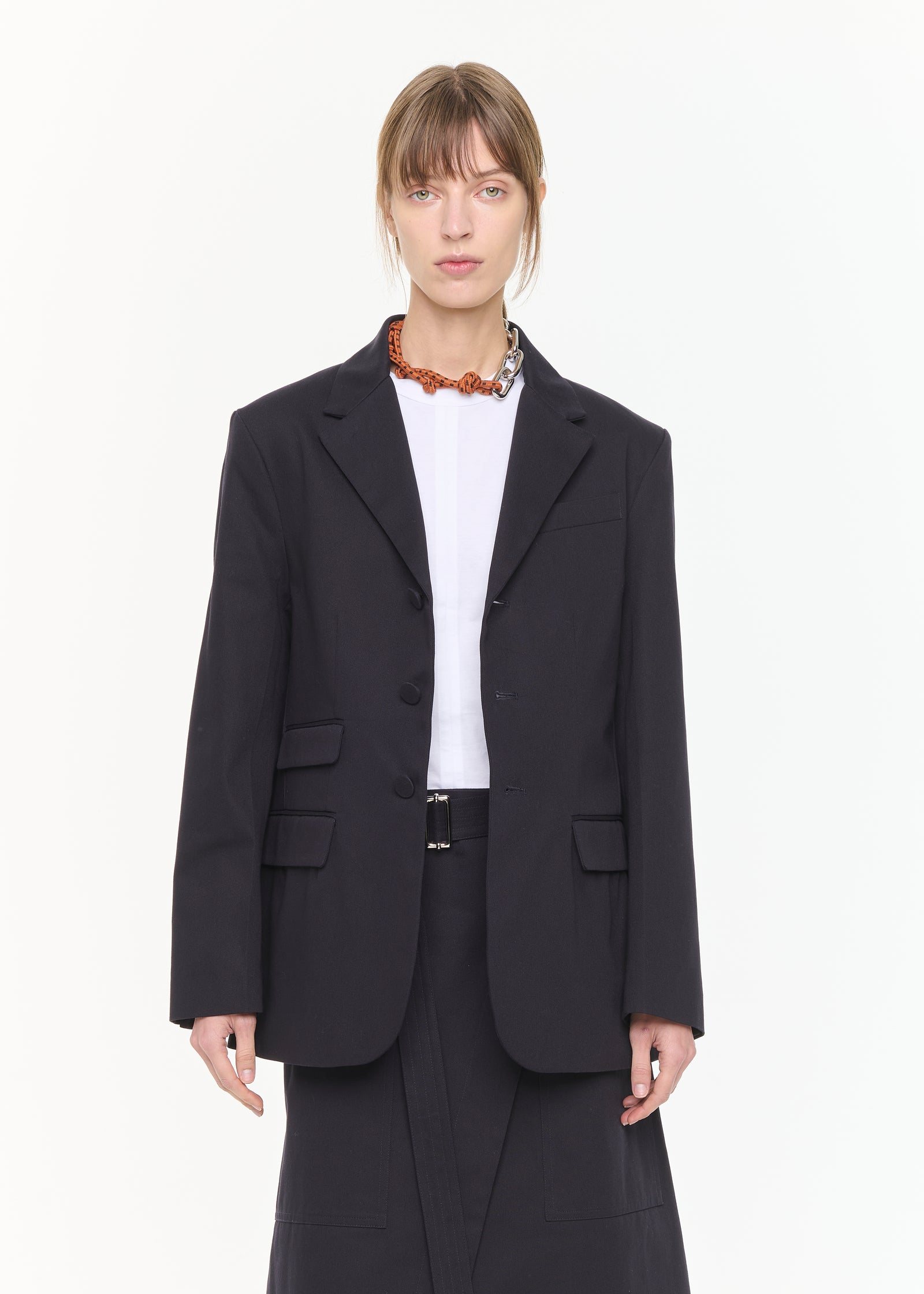 BLUE BLACK COTTON BLAZER