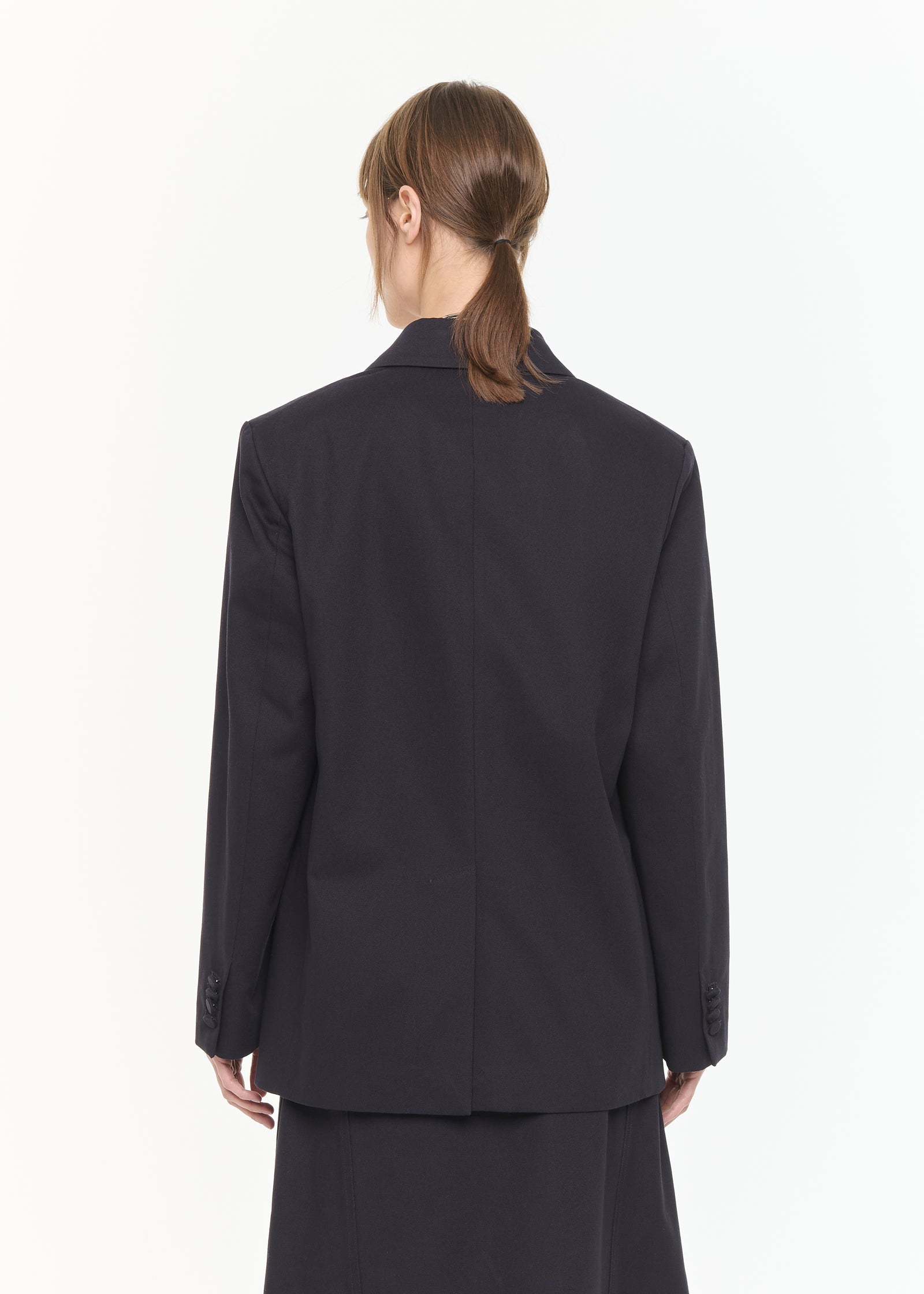 BLUE BLACK COTTON BLAZER