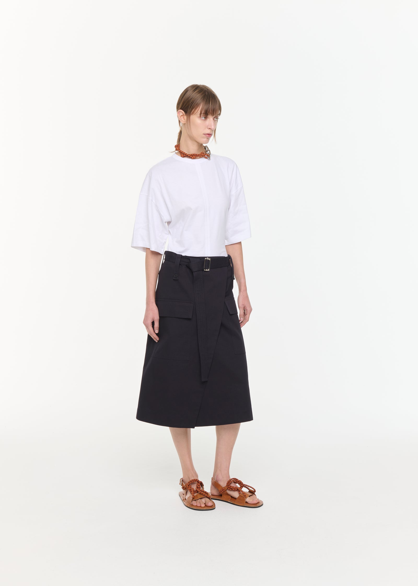 BLUE BLACK WRAP SKIRT