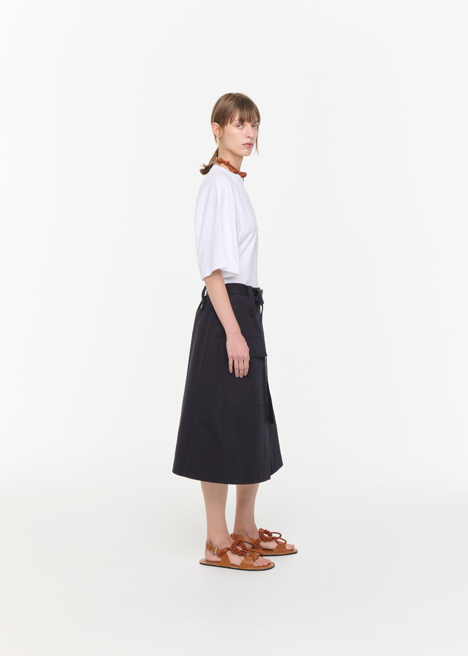 BLUE BLACK WRAP SKIRT