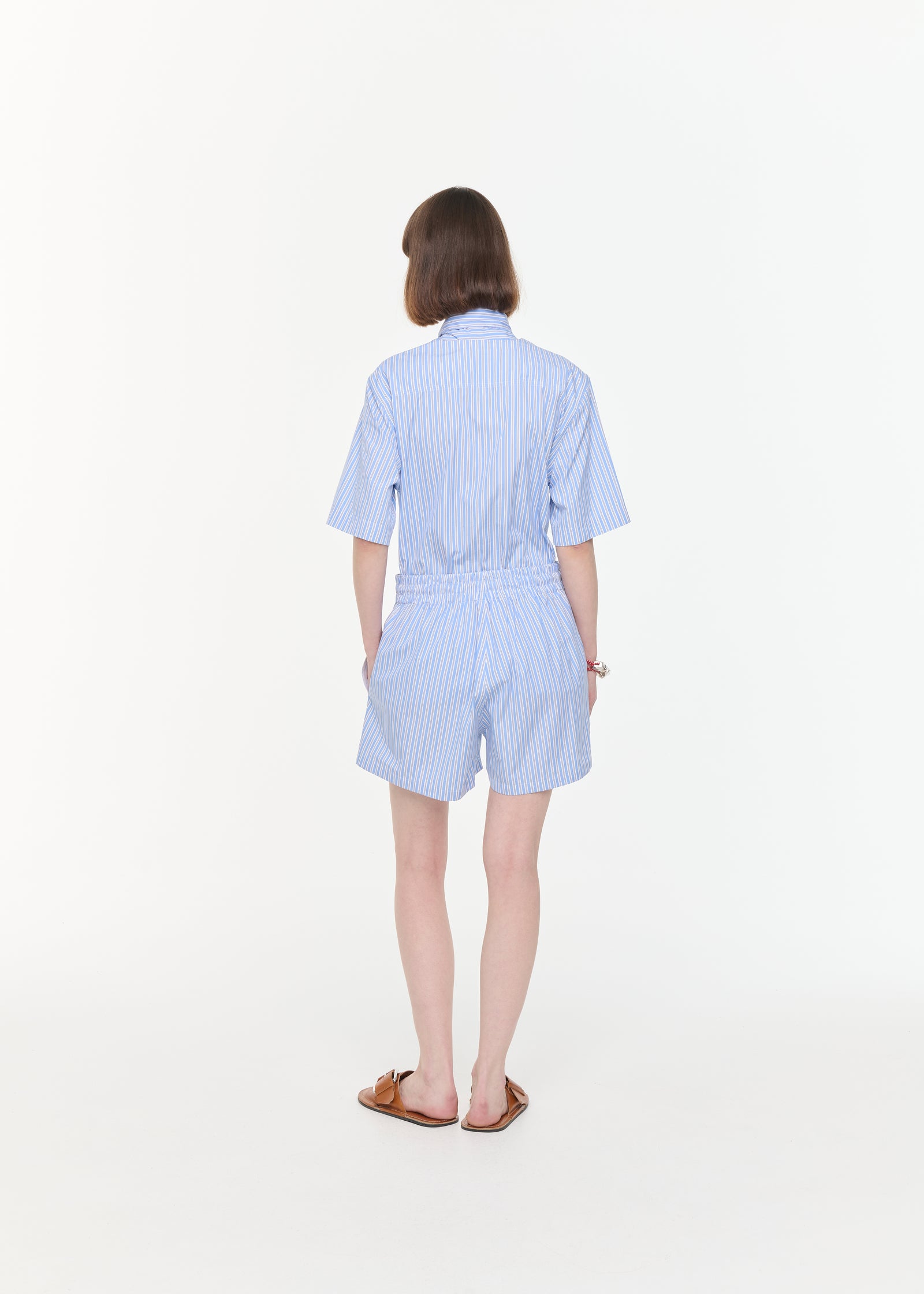 STRIPED COTTON BERMUDA