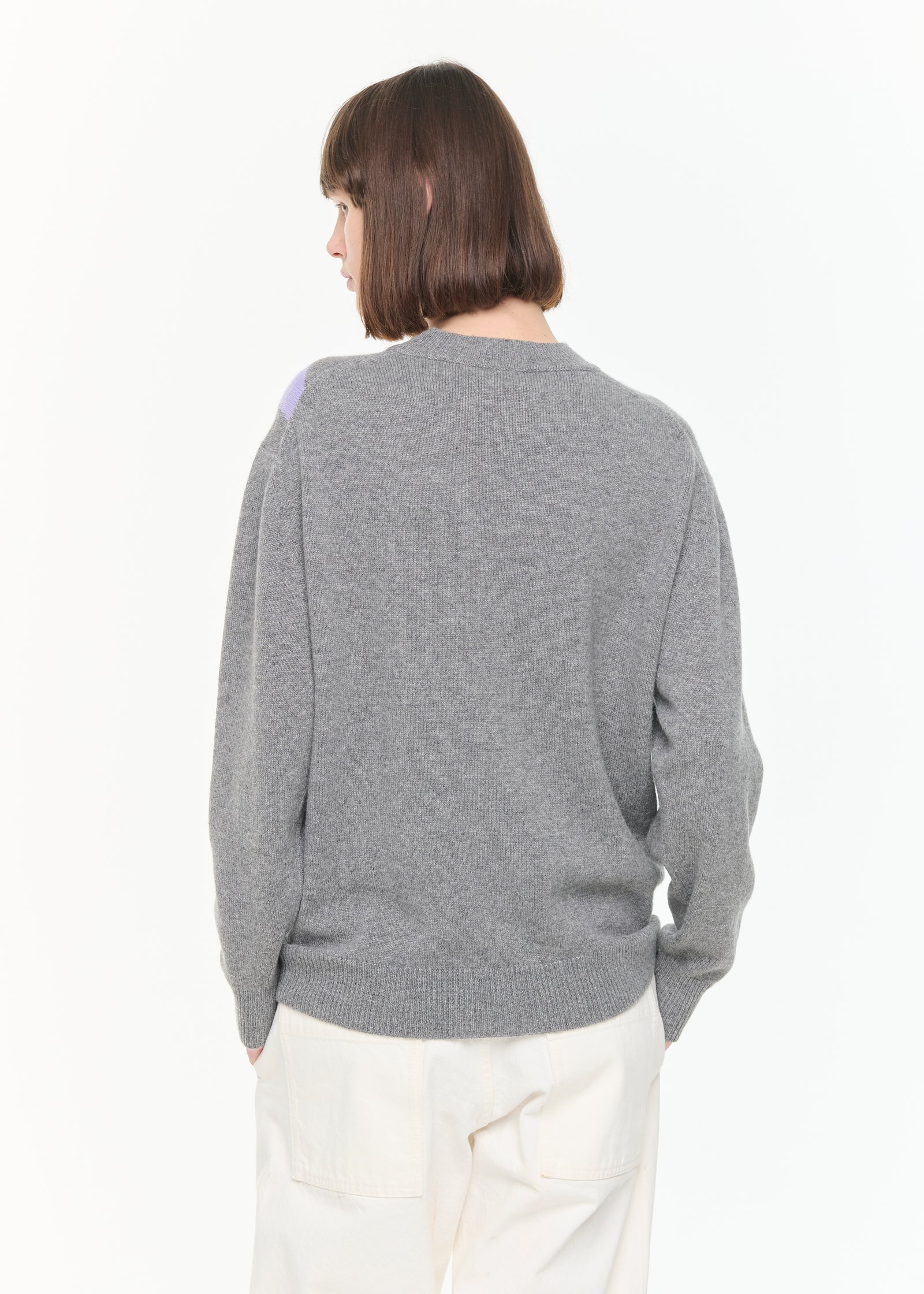 FLOWER PRINT CASHMERE SWEATER