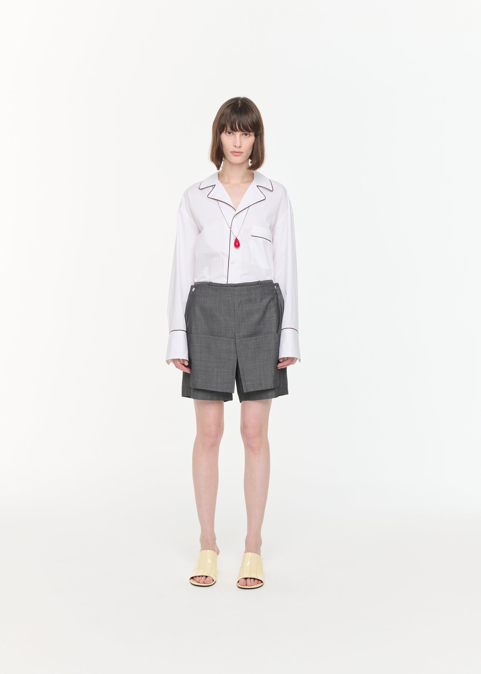 GREY MELANGE BERMUDA