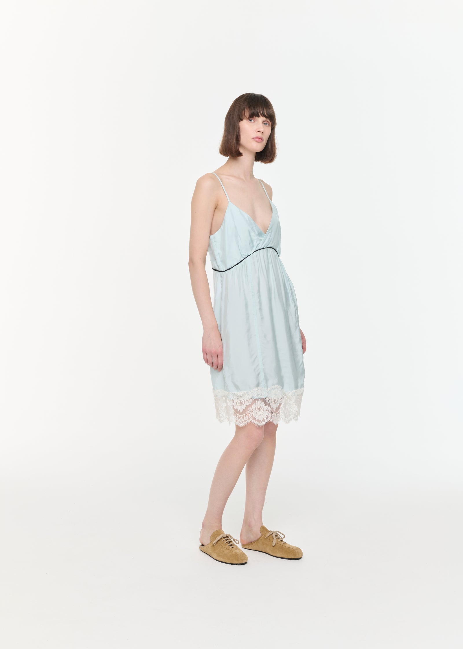 MIDI LIGHT VISCOSE SLIP DRESS
