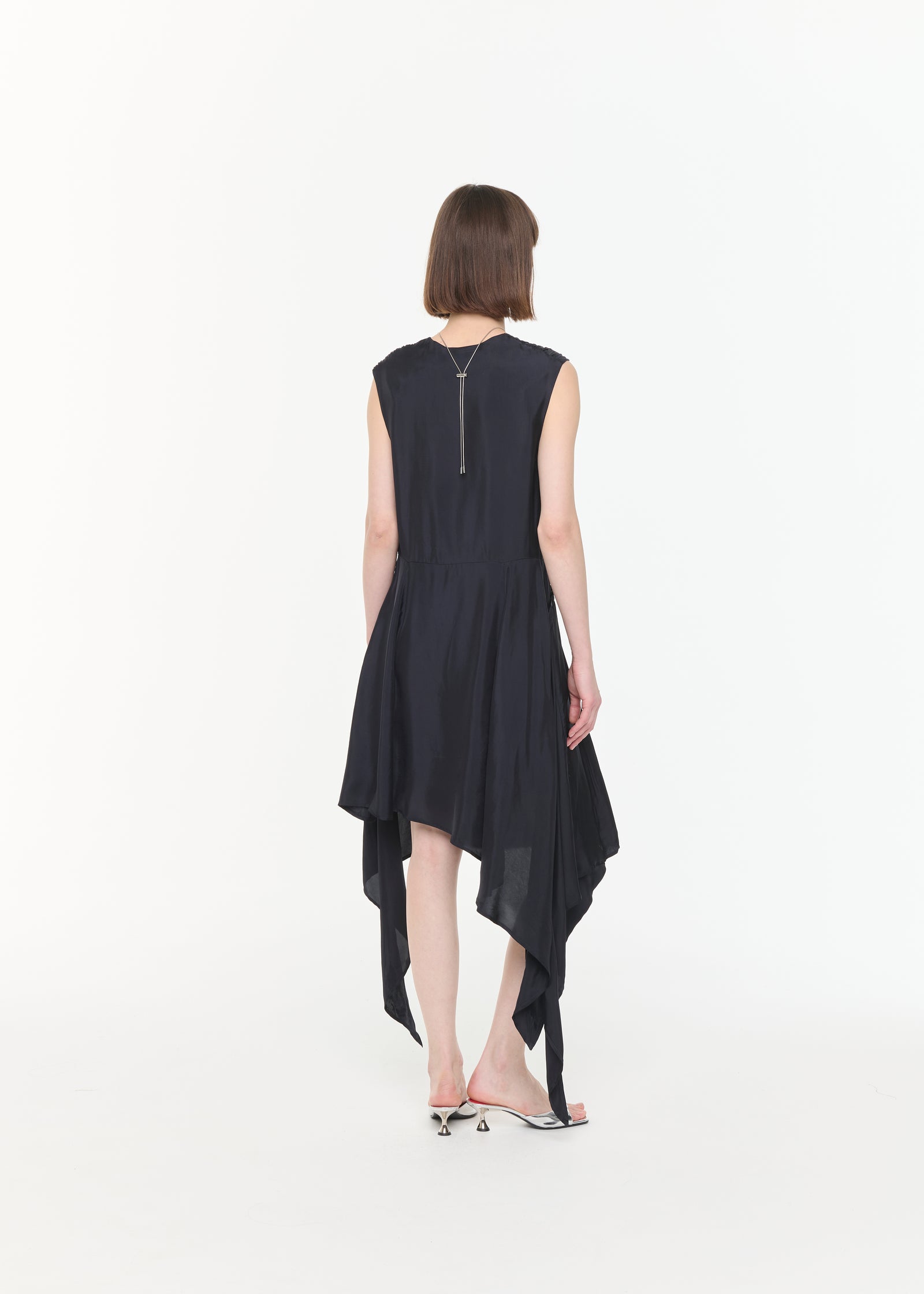 ABITO MIDI ASIMMETRICO IN TWILL