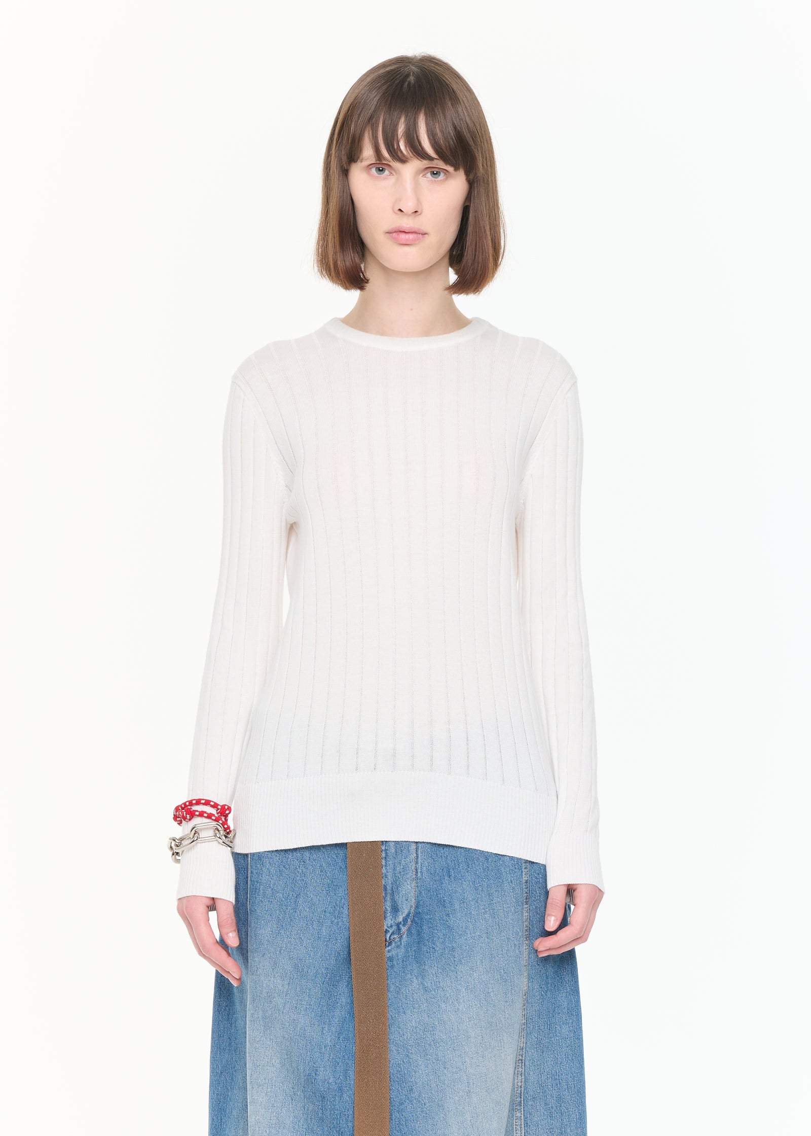 MAGLIA A COSTINE CON MANICHE LUNGHE