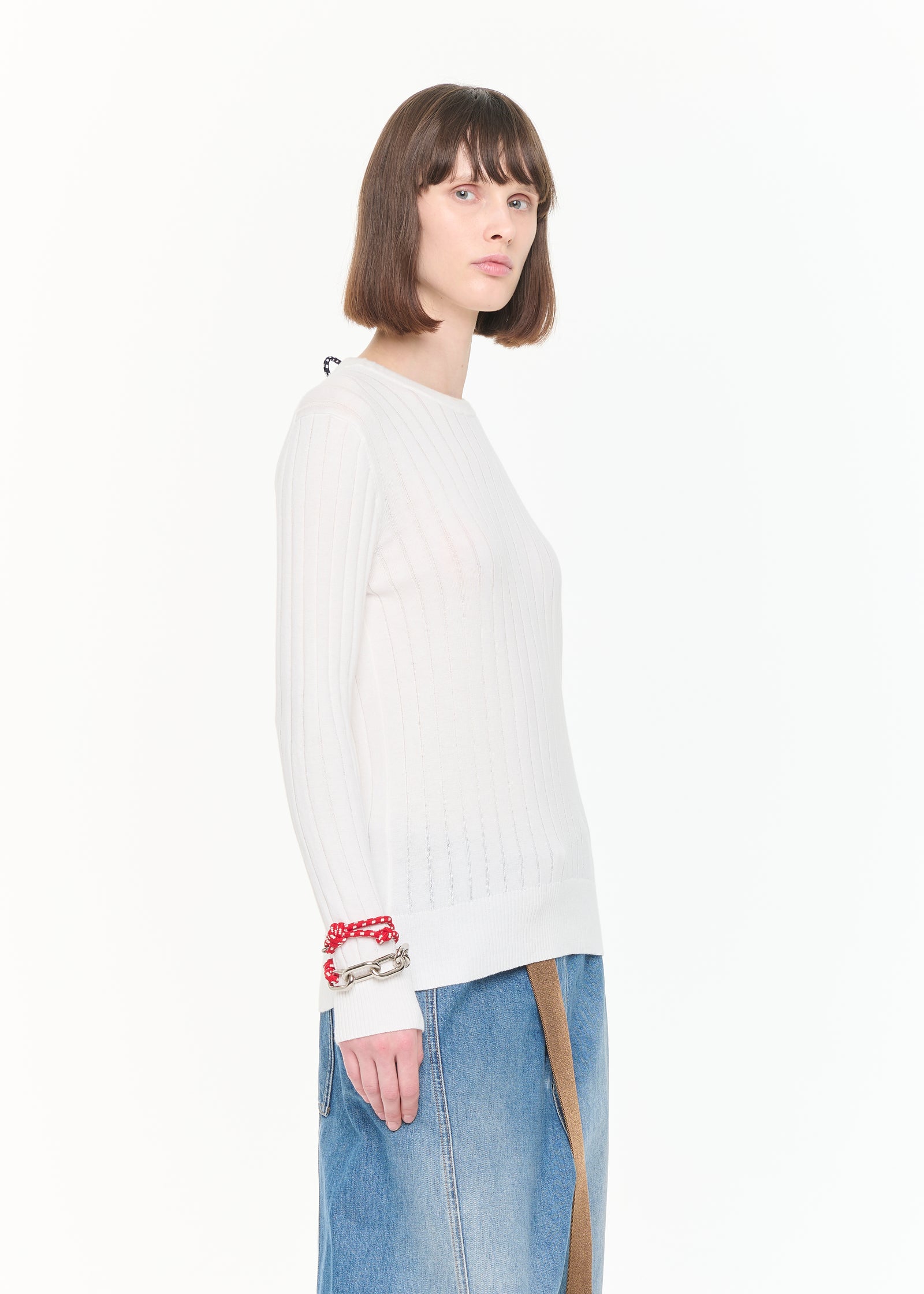 MAGLIA A COSTINE CON MANICHE LUNGHE