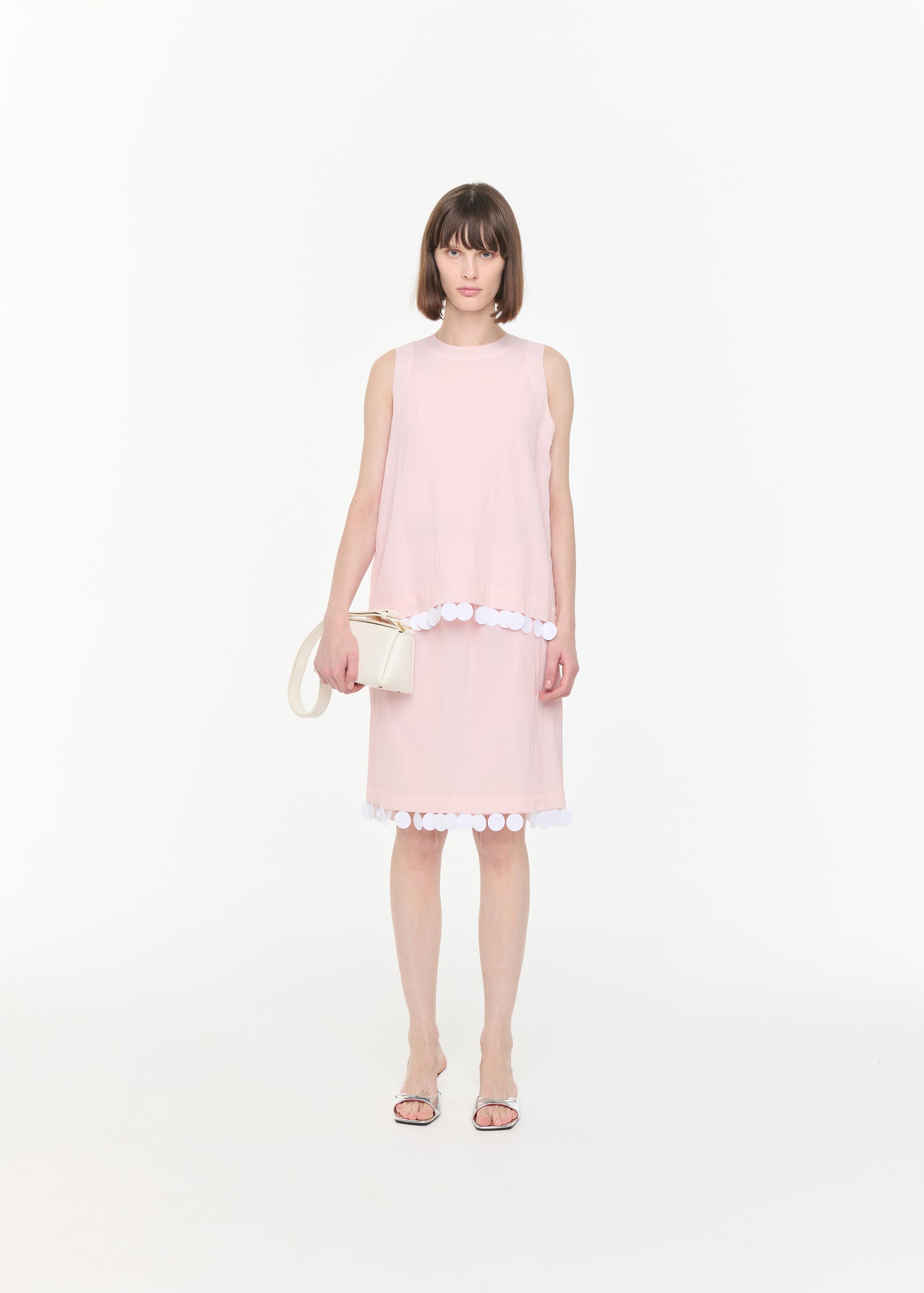 SEQUINS HEM PINK TOP